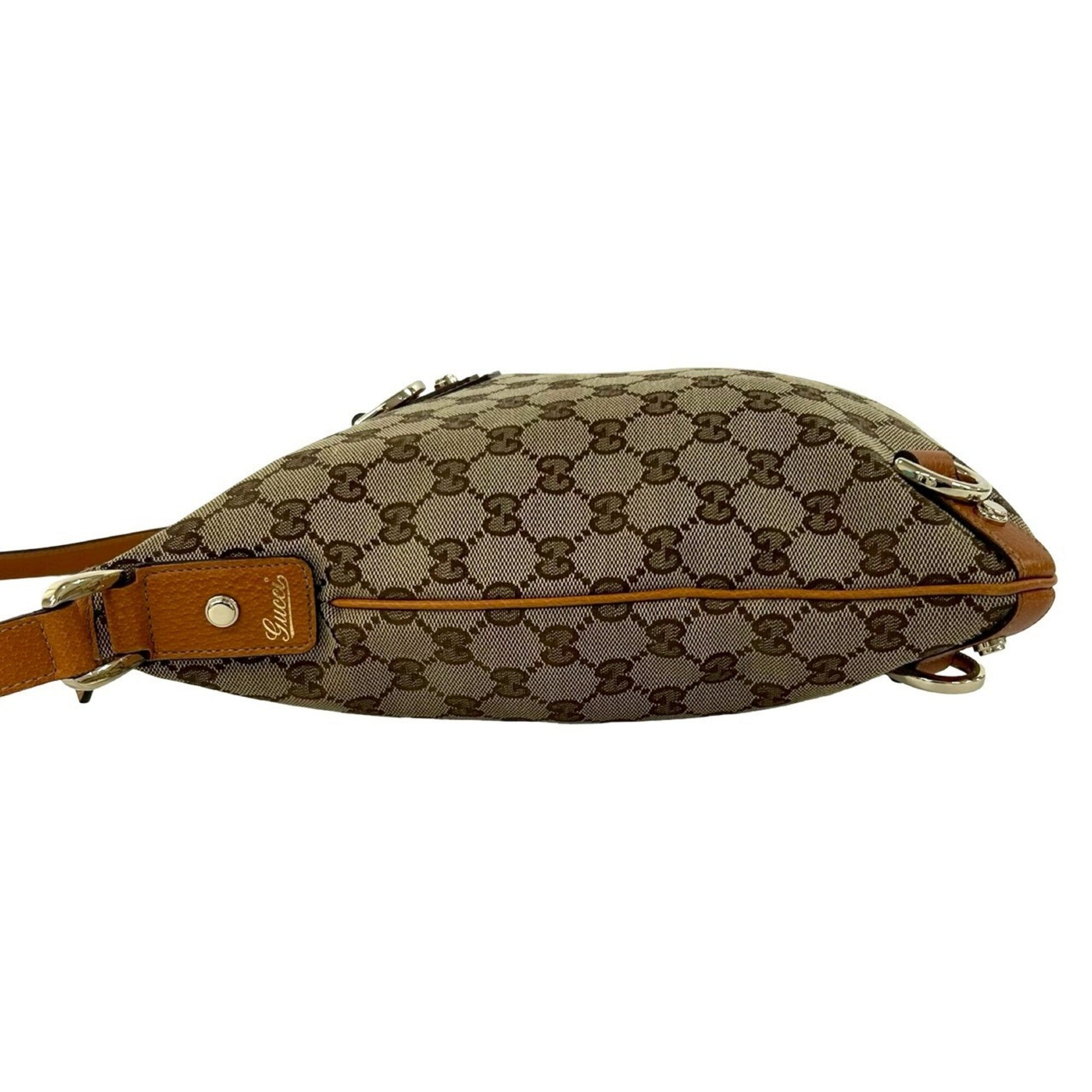 Gucci Brown Canvas Leather Shoulder Bag Tote Bag (Pre-Owned)