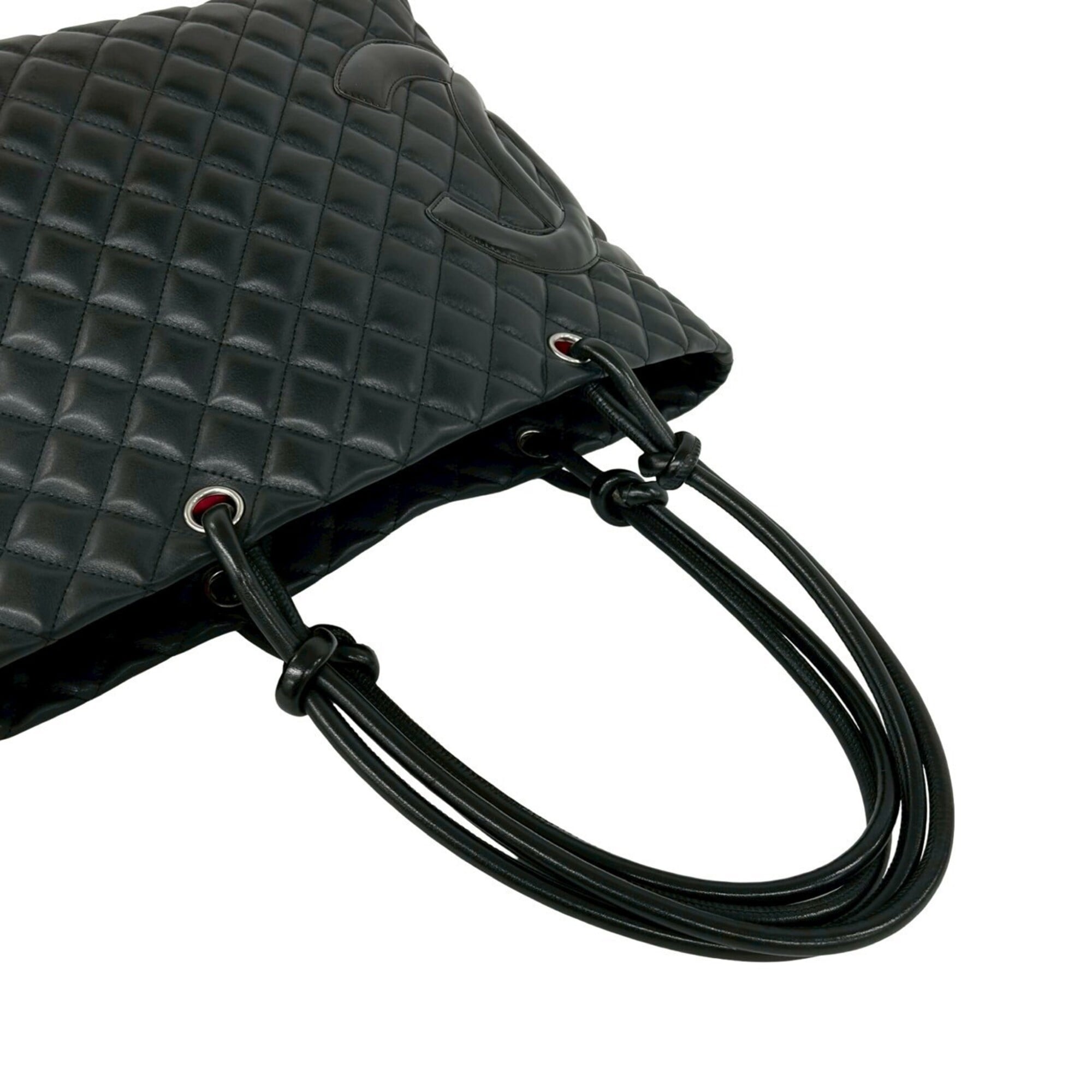 Chanel Black Leather Handbag Tote Bag (Pre-Owned)