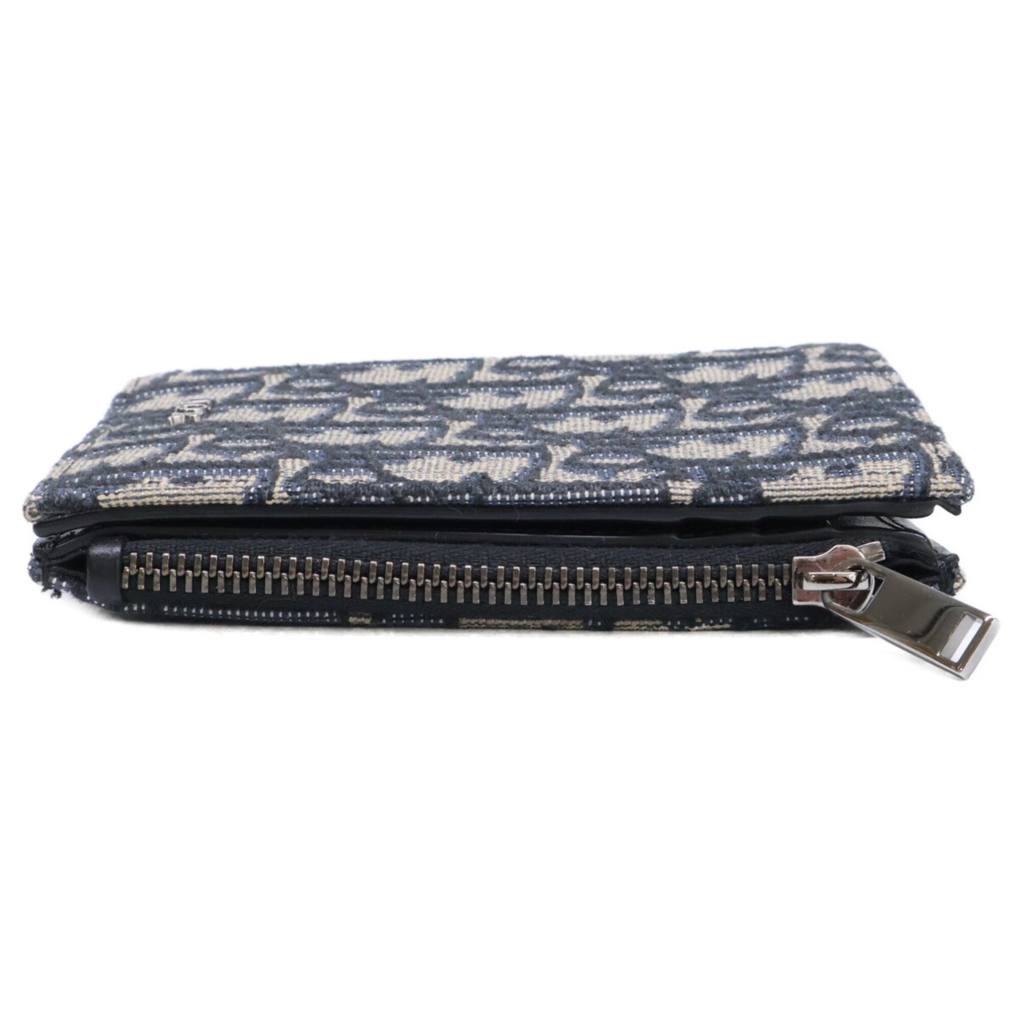 Christian Dior Navy Jacquard Wallet (Bi-Fold) (Pre-Owned)