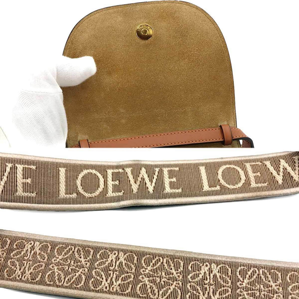 Loewe Brown Leather Handbag Shoulder Bag (Pre-Owned)