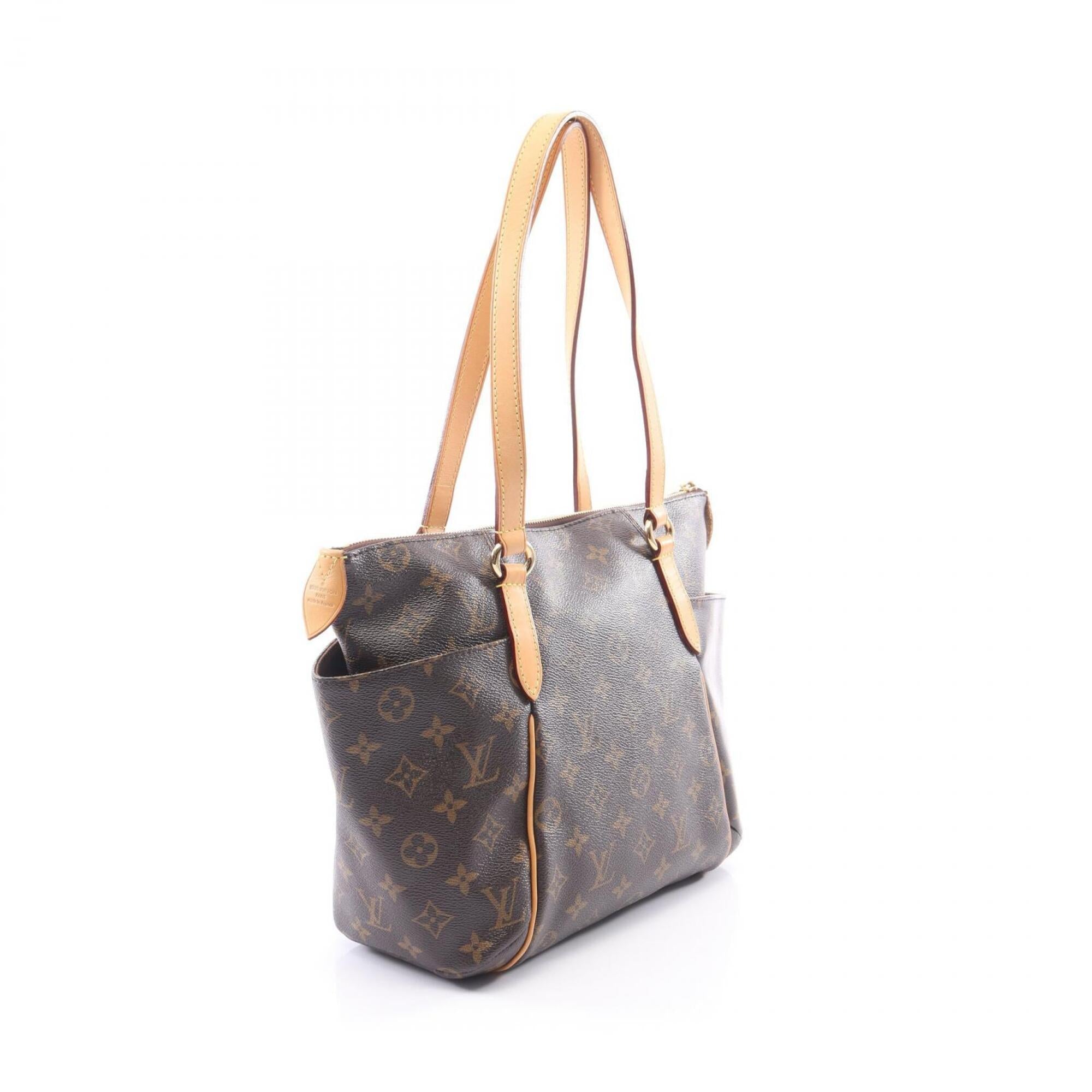 Louis Vuitton Brown Coated Canvas Leather Handbag Tote Bag (Pre-Owned)