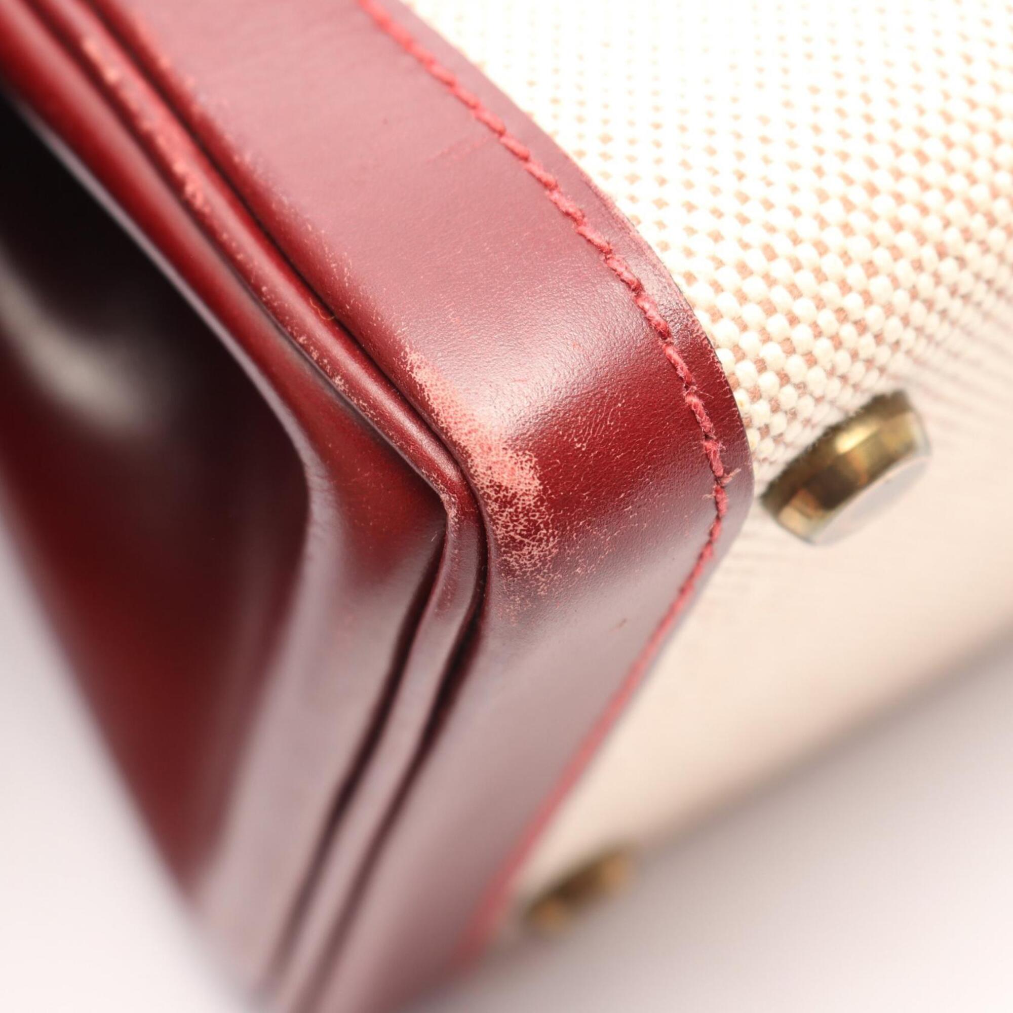 Hermes Beige Bordeaux Toile H Handbag (Pre-Owned)