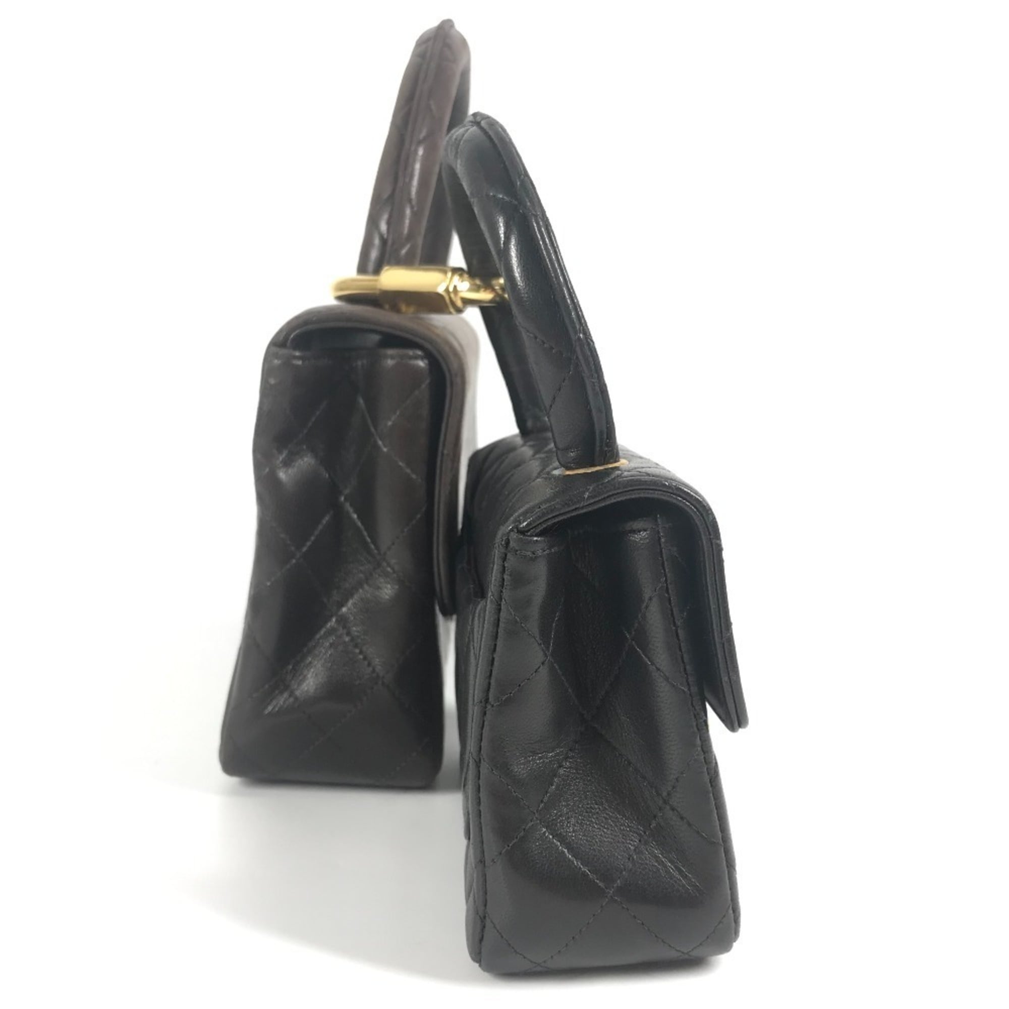 Chanel Black Leather Handbag Tote Bag (Pre-Owned)