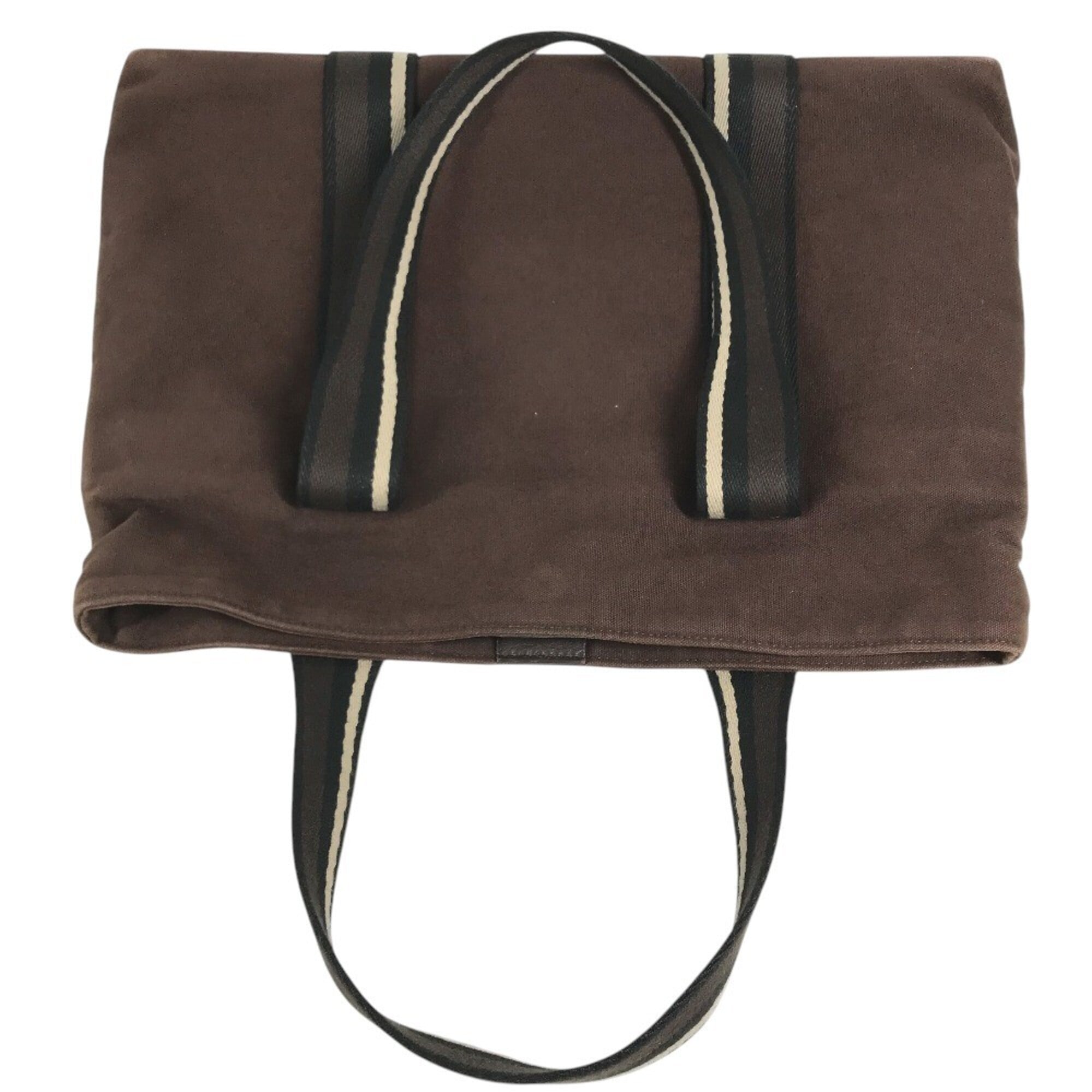Hermes Brown Canvas Handbag Shoulder Bag Tote Bag (Pre-Owned)