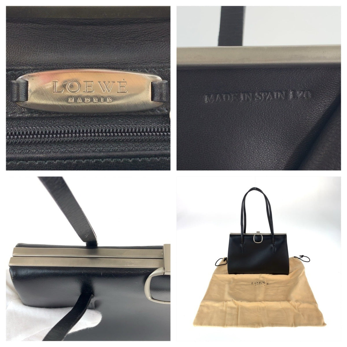 Loewe Black Leather Handbag Shoulder Bag Tote Bag (Pre-Owned)