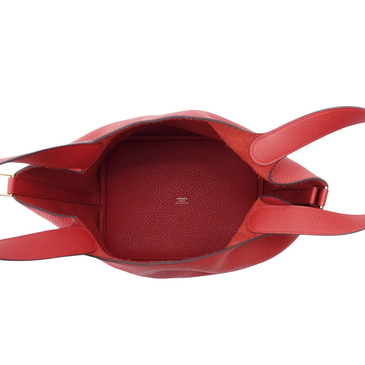 Hermes Picotin Rouge Casaque Taurillon Clemence Leather Handbag Tote Bag (Pre-Owned)