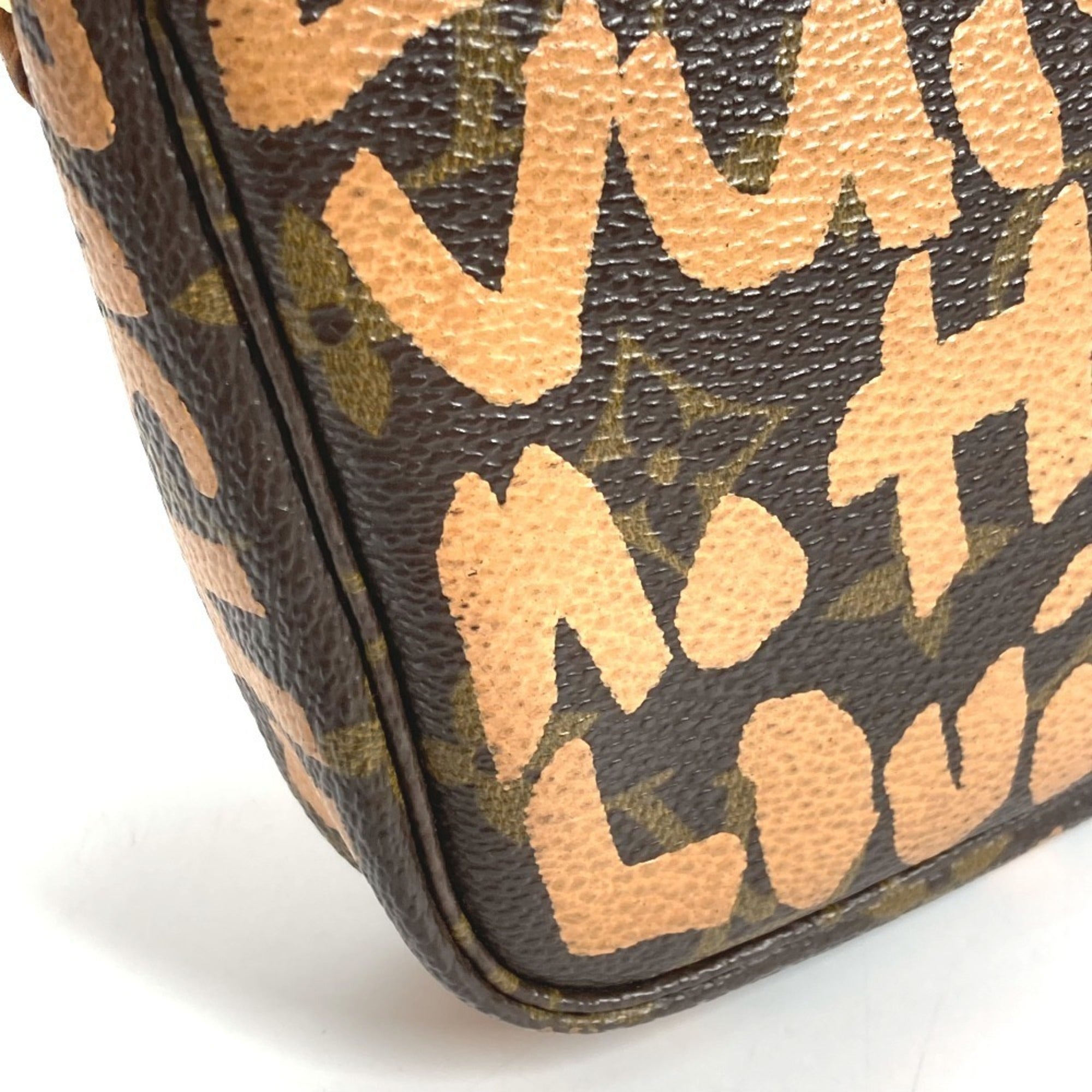 Louis Vuitton Monogram Graffiti Brown Orange Monogram Graffiti Handbag Pochette Shoulder Bag (Pre-Owned)