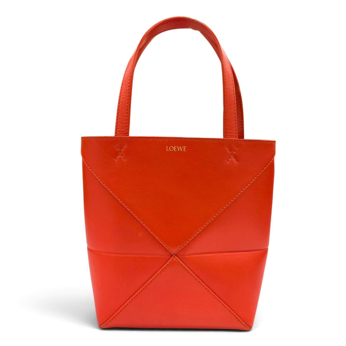 Loewe Red Color Leather Handbag Shoulder Bag (Pre-Owned)