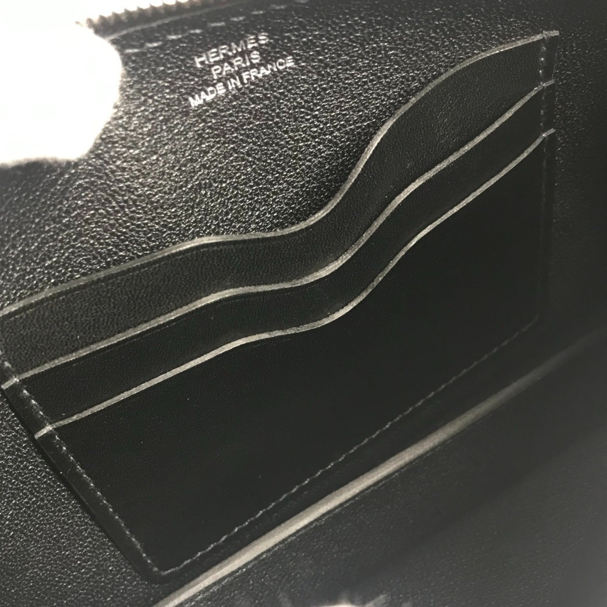 Hermes Black Leather Handbag Pouch Shoulder Bag (Pre-Owned)