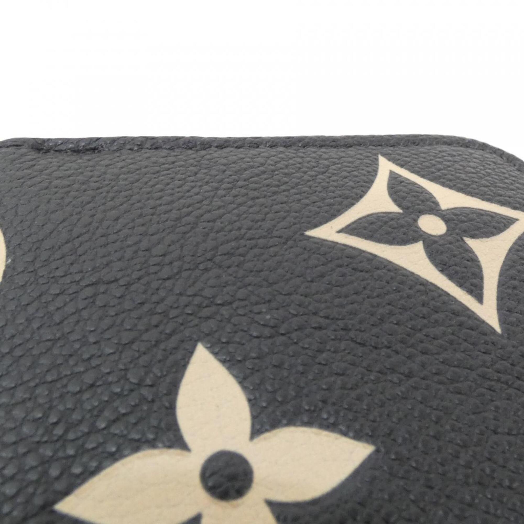 Louis Vuitton Monogram Empreinte Beige Black Leather Long Wallet (Bi-Fold) (Pre-Owned)