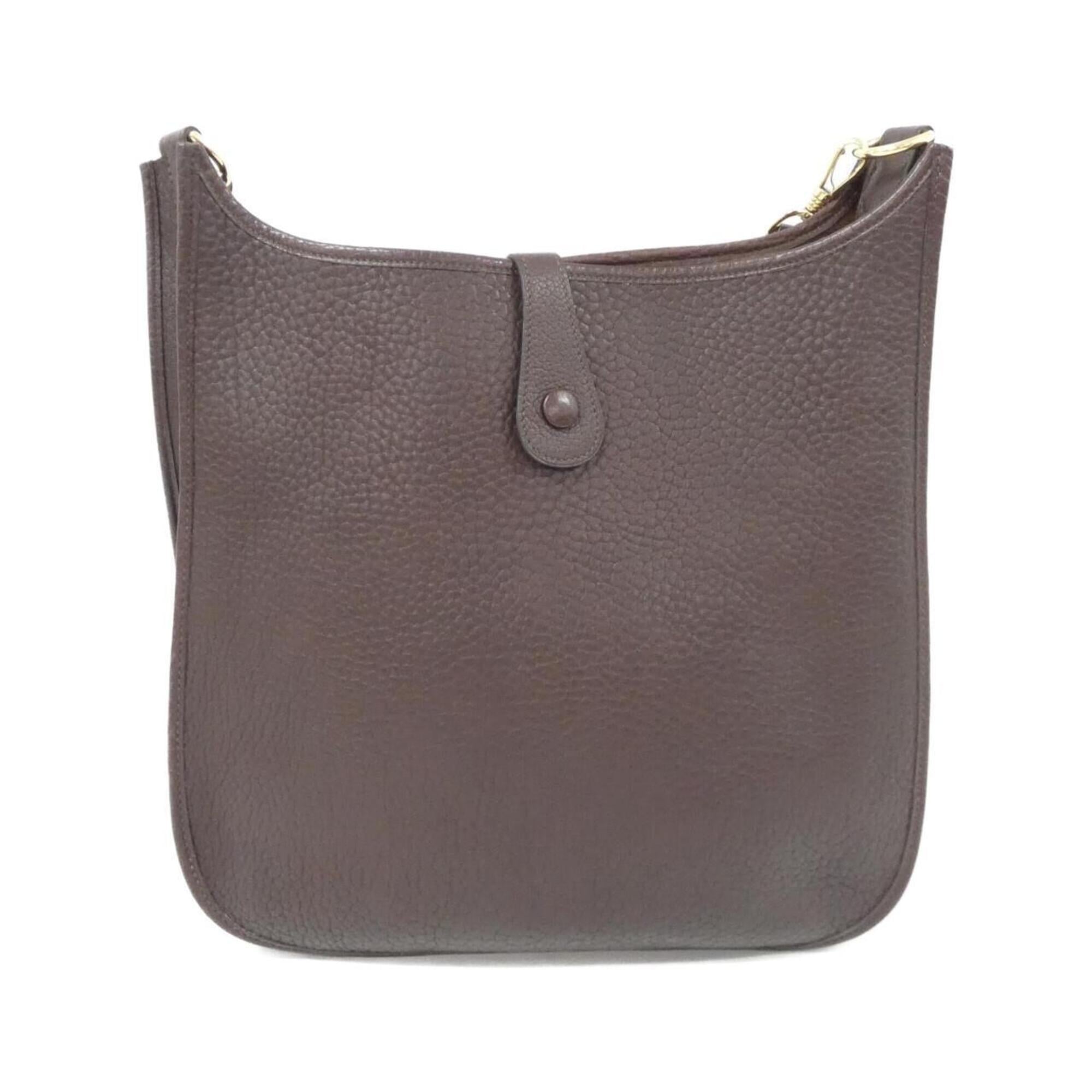 Hermes Evelyne Marron Fonce Fjord Leather Shoulder Bag (Pre-Owned)
