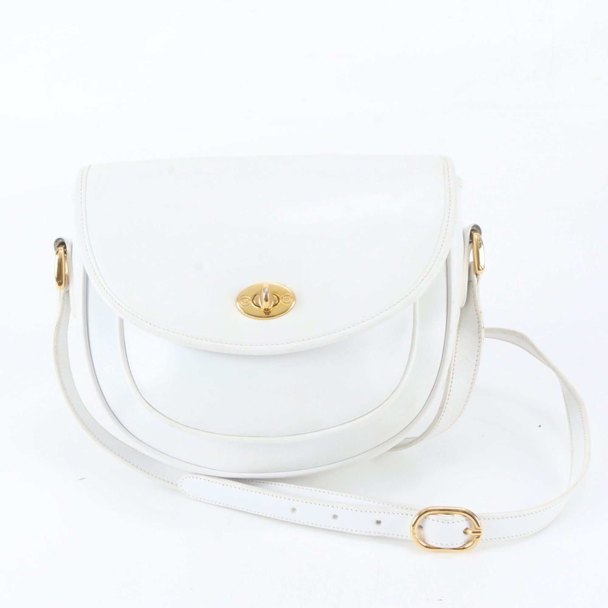 Gucci White Leather Crossbody Bag Handbag Shoulder Bag Tote Bag (Pre-Owned)