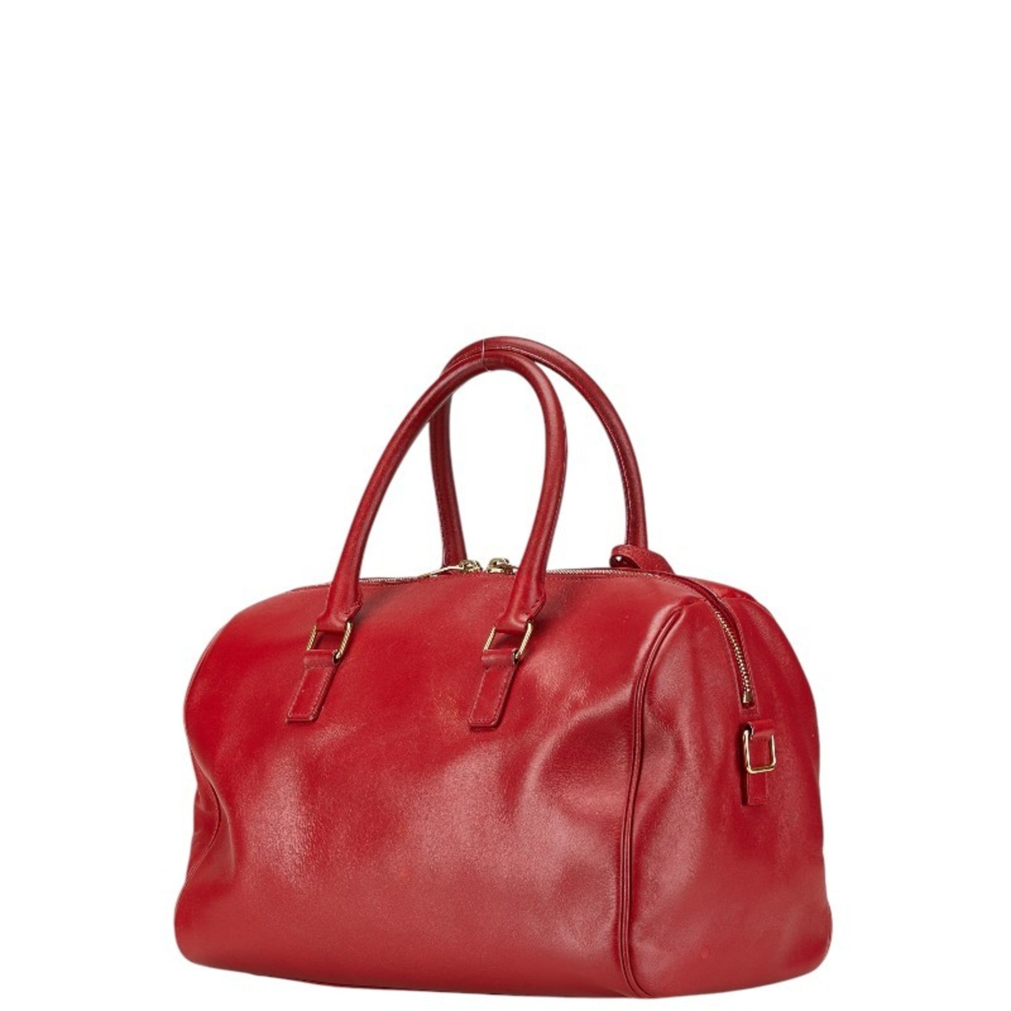 Saint Laurent Red Color Leather Handbag Shoulder Bag (Pre-Owned)
