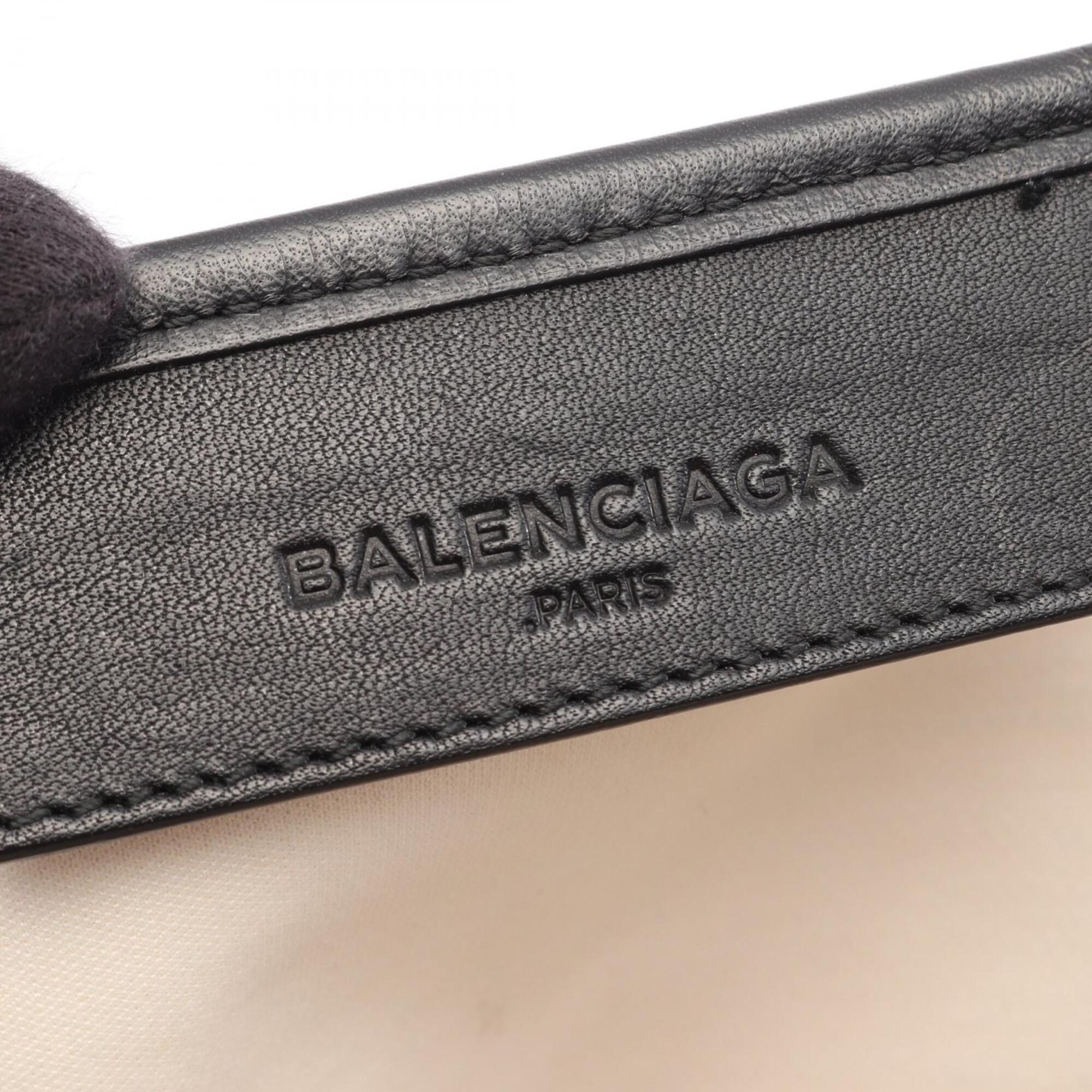 Balenciaga Black White Canvas Leather Handbag Tote Bag (Pre-Owned)