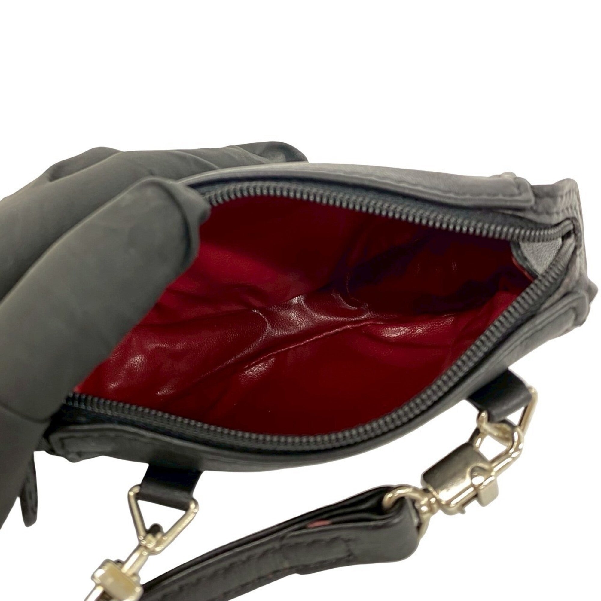 Christian Dior Black Leather Pochette Shoulder Bag (Pre-Owned)