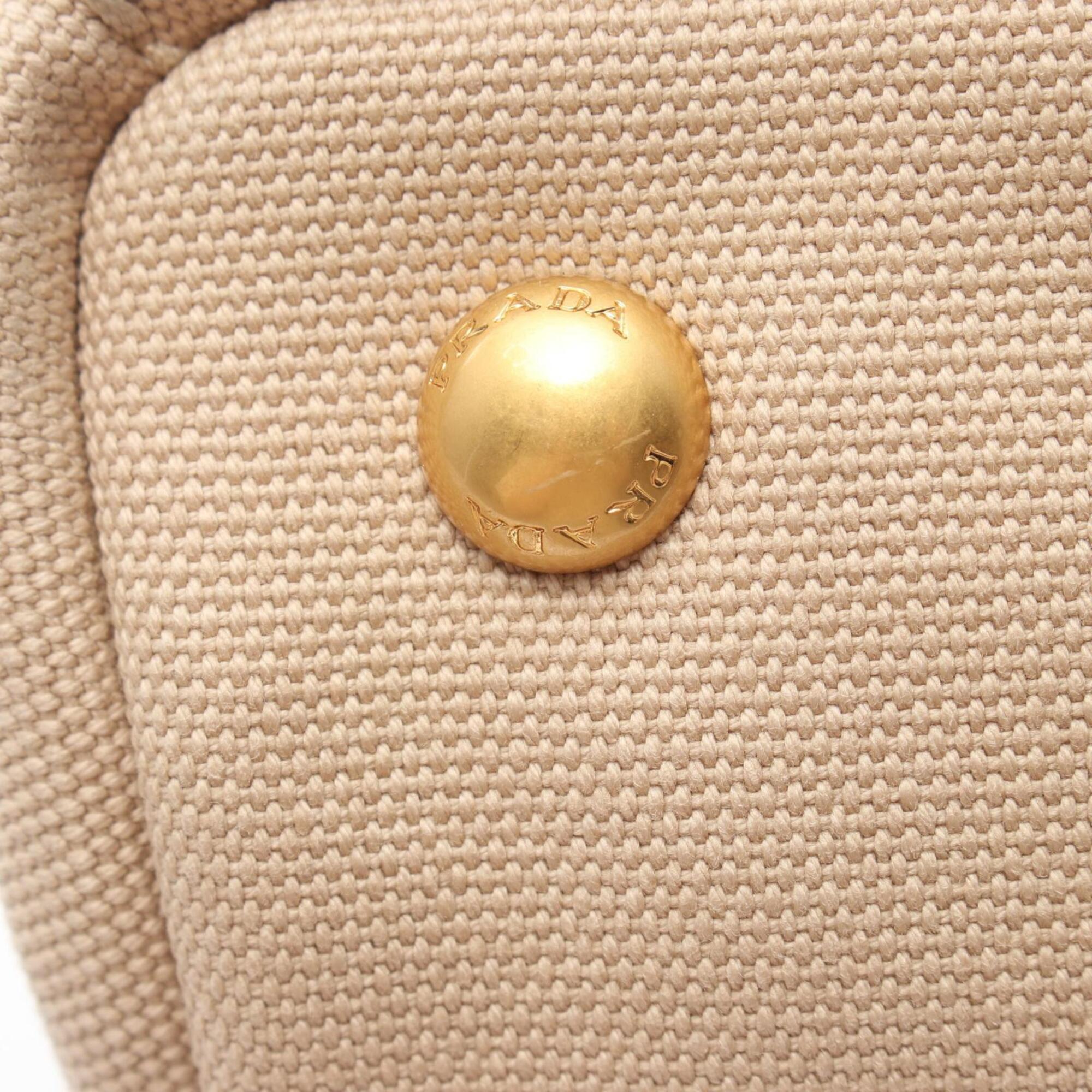 Prada Beige Canvas Handbag Tote Bag (Pre-Owned)