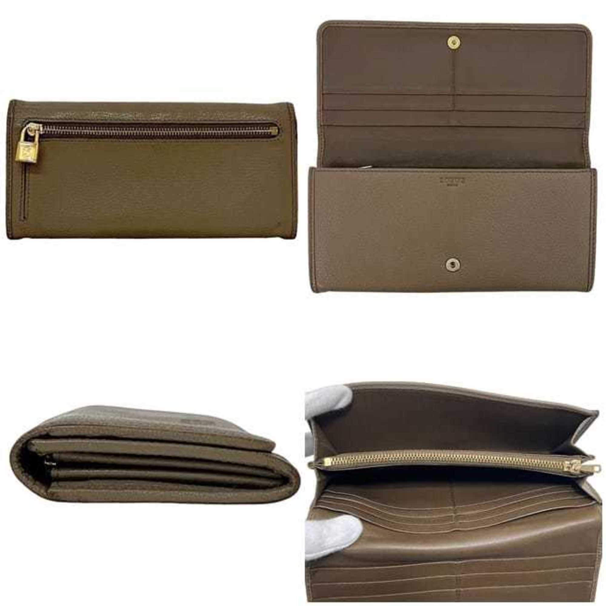 Loewe Beige Leather Long Wallet (Bi-Fold) (Pre-Owned)
