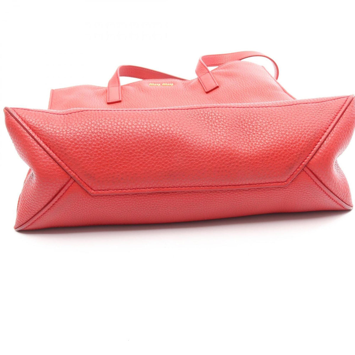 Miu Miu Red Color Leather Handbag Tote Bag (Pre-Owned)