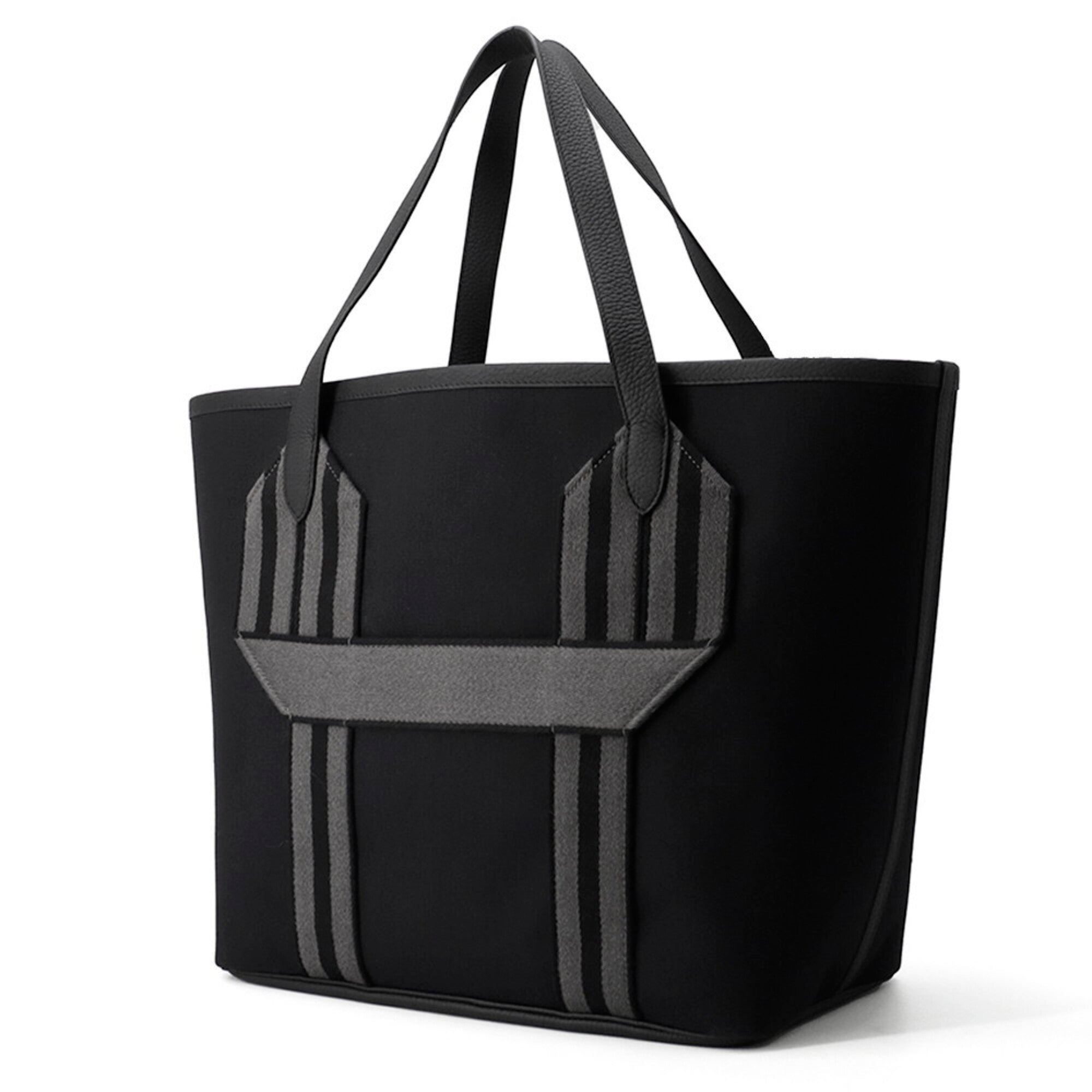 Hermes Black Gray Taurillon Clemence Leather Tote Bag (Pre-Owned)