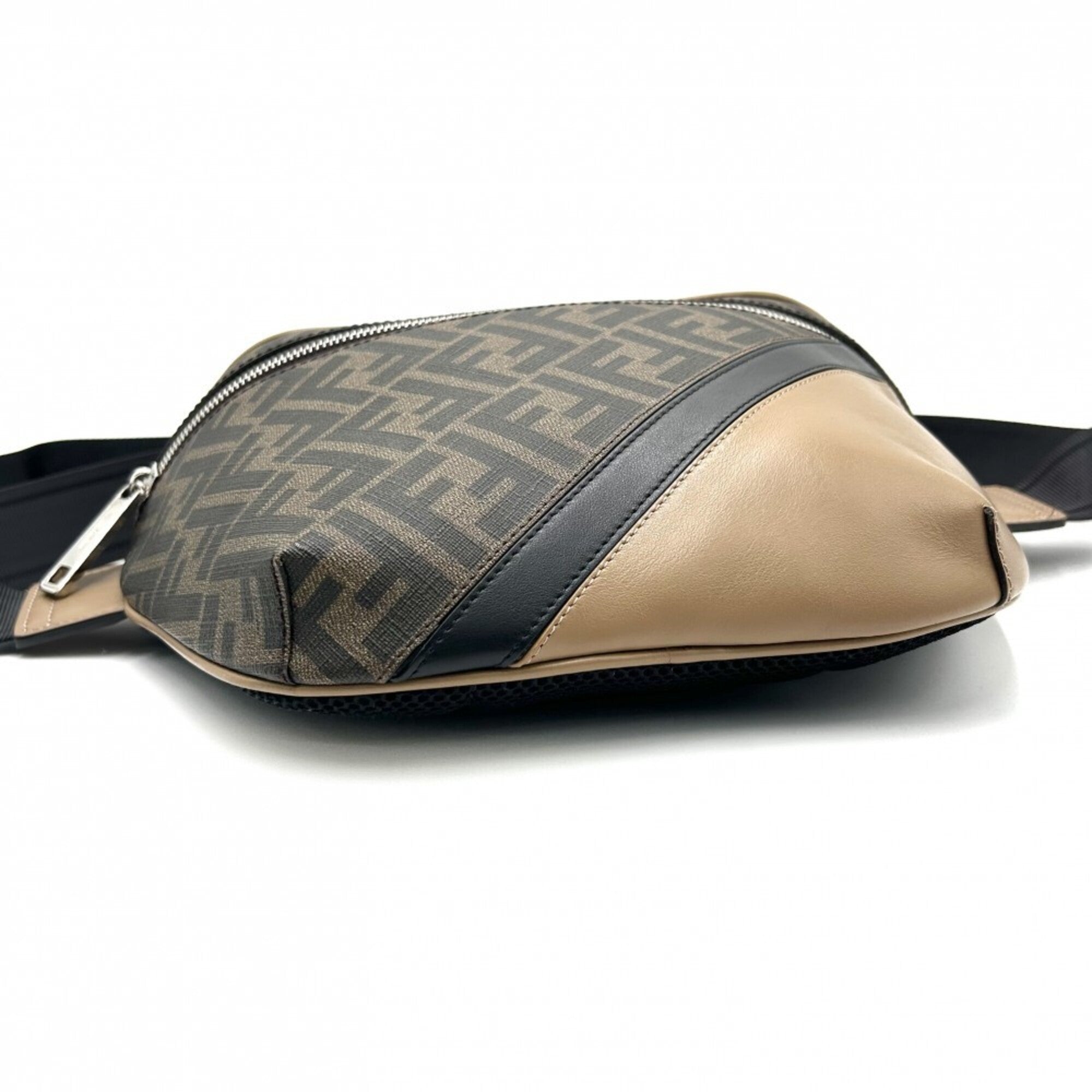 Fendi Zucca Brown Coated Canvas Leather Sling Bag (Pre-Owned)