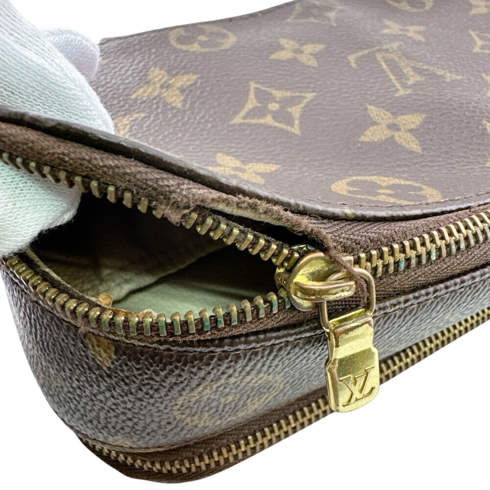 Louis Vuitton Monogram Brown Leather Pouch (Pre-Owned)