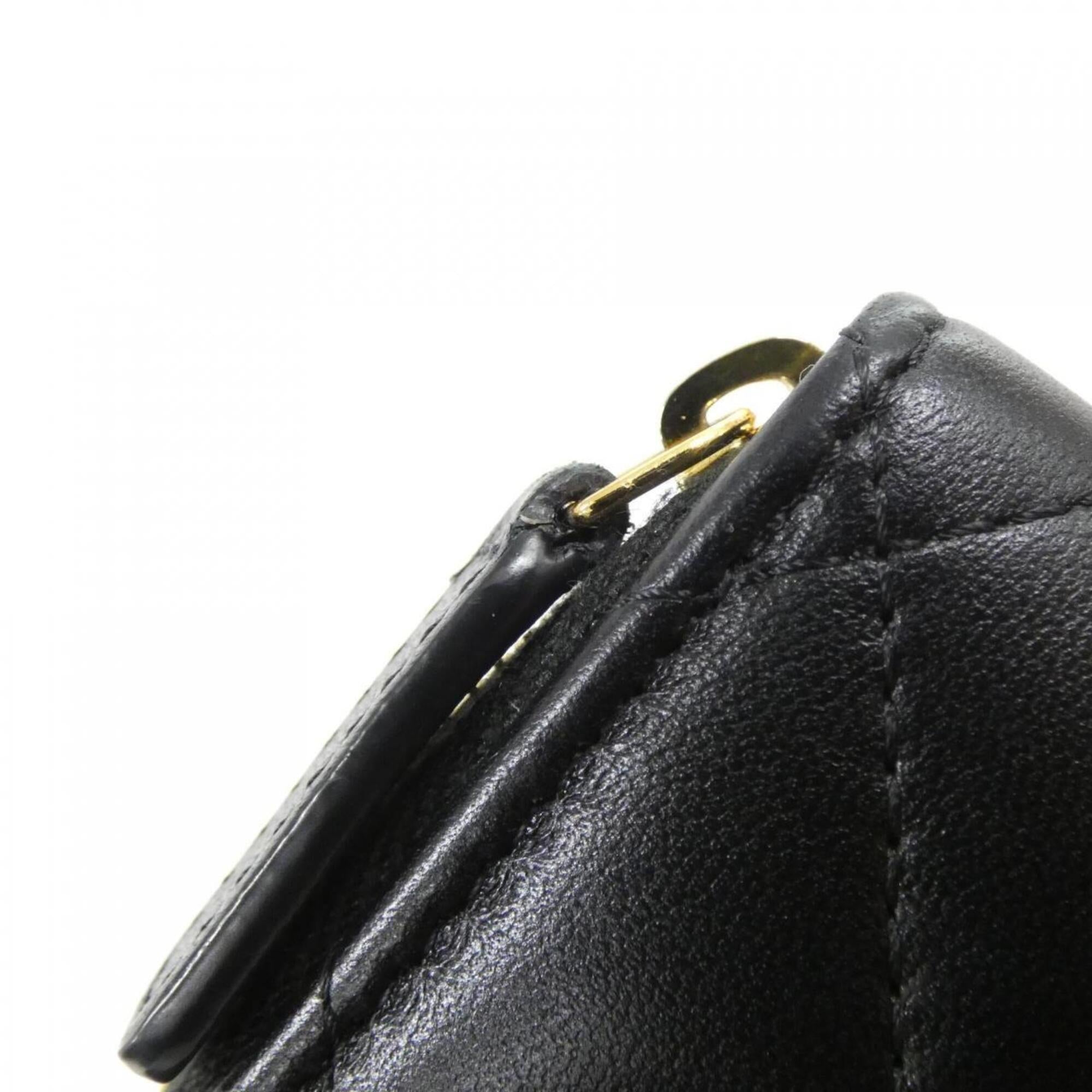 Chanel Black Leather Coin Purse/Coin Case (Pre-Owned)
