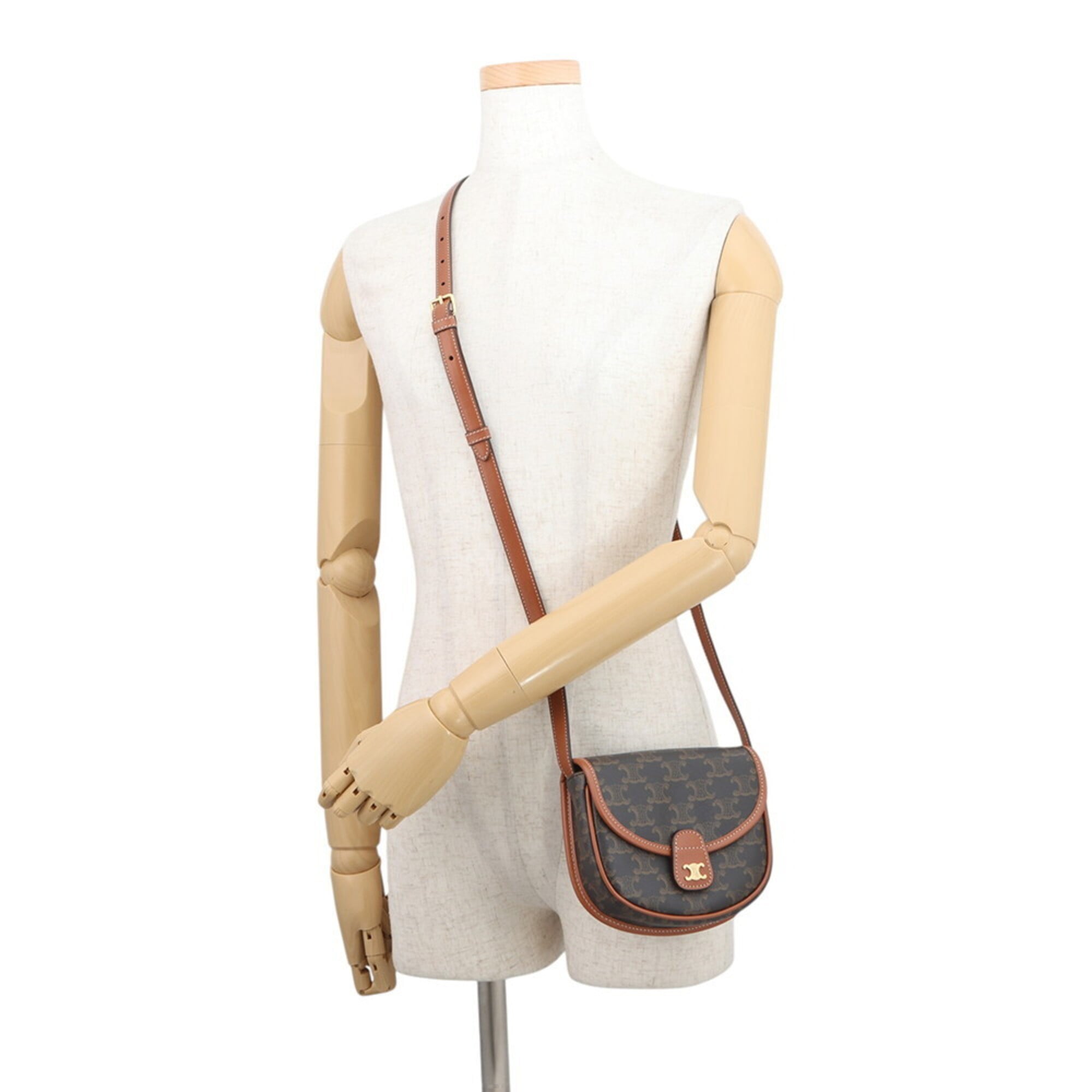 Celine Gold Pvc Leather Handbag Shoulder Bag (Pre-Owned)