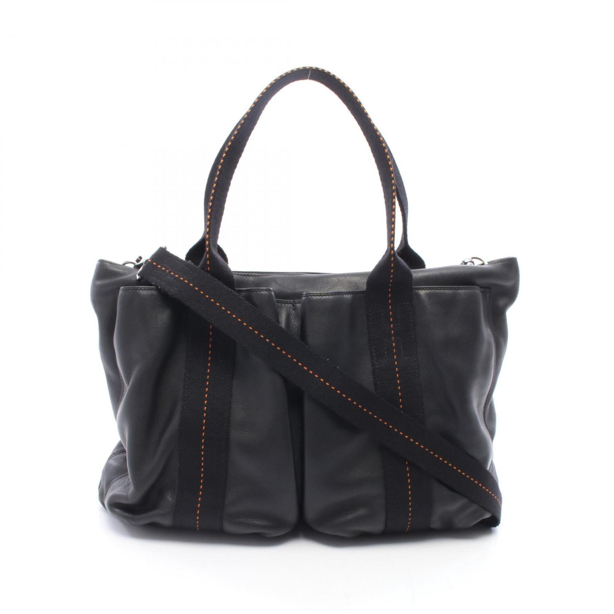 Hermes Black Veau Derma Handbag (Pre-Owned)