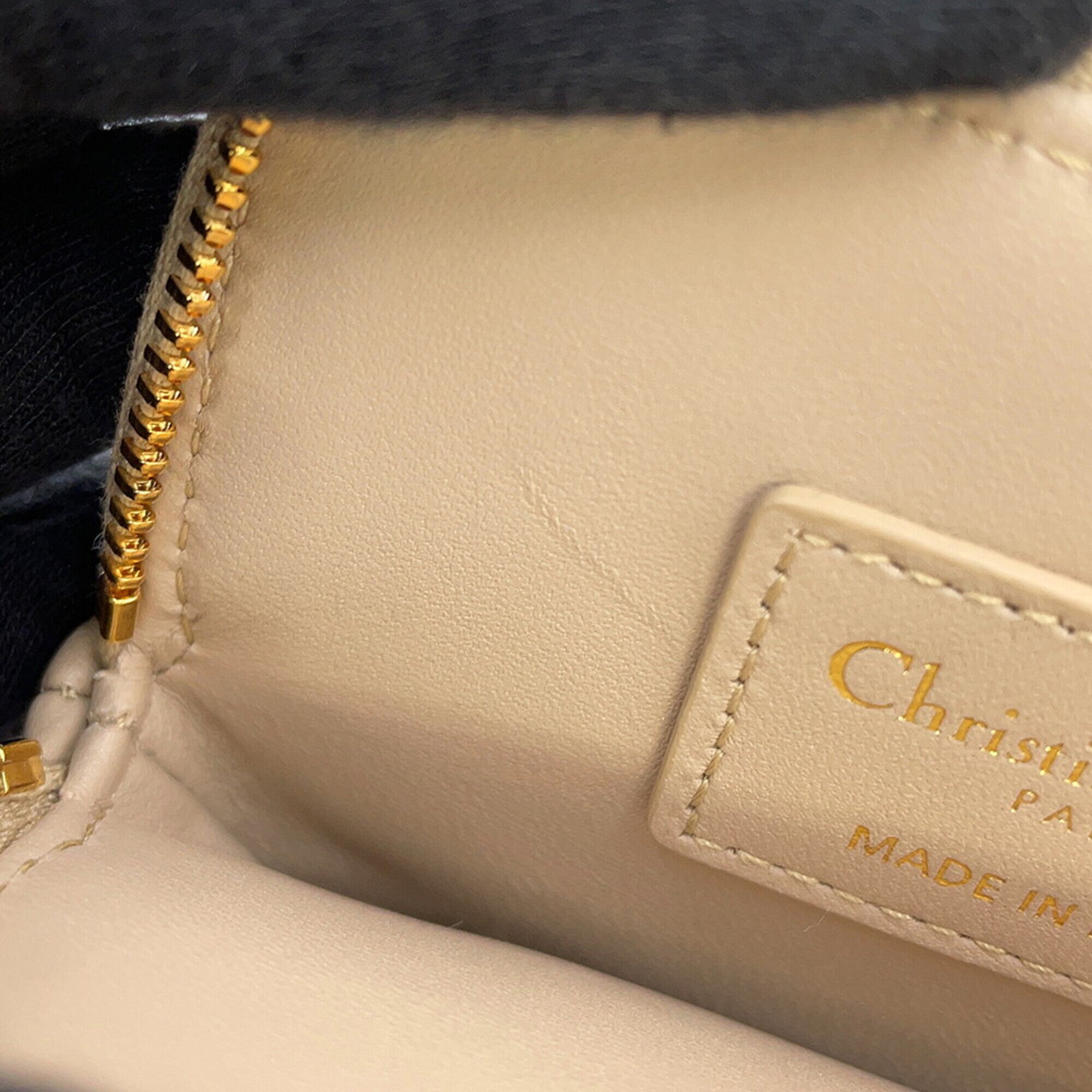 Christian Dior Beige Leather Coin Purse/Coin Case (Pre-Owned)
