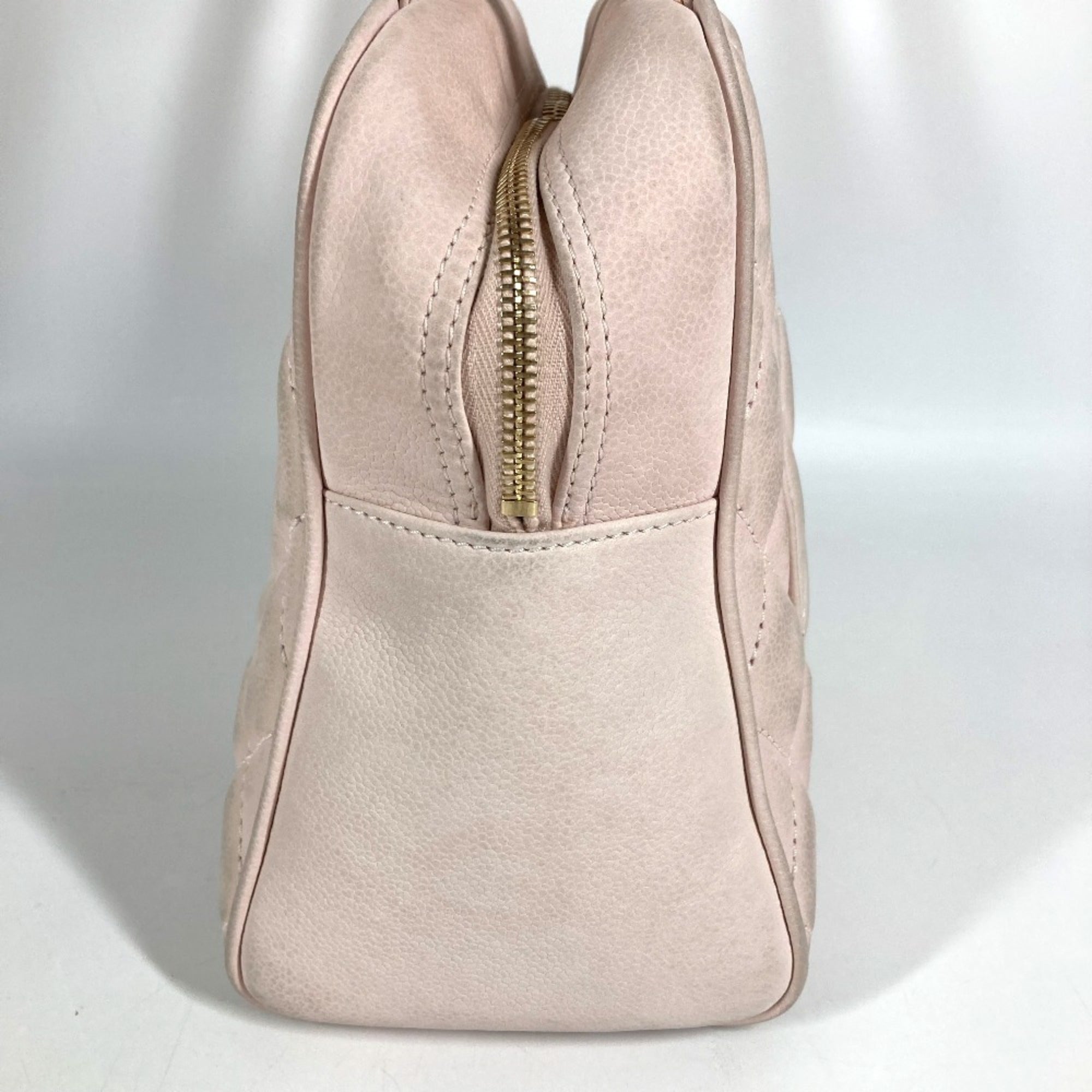 Chanel Matelasse Light Pink Leather Boston Bag Handbag (Pre-Owned)