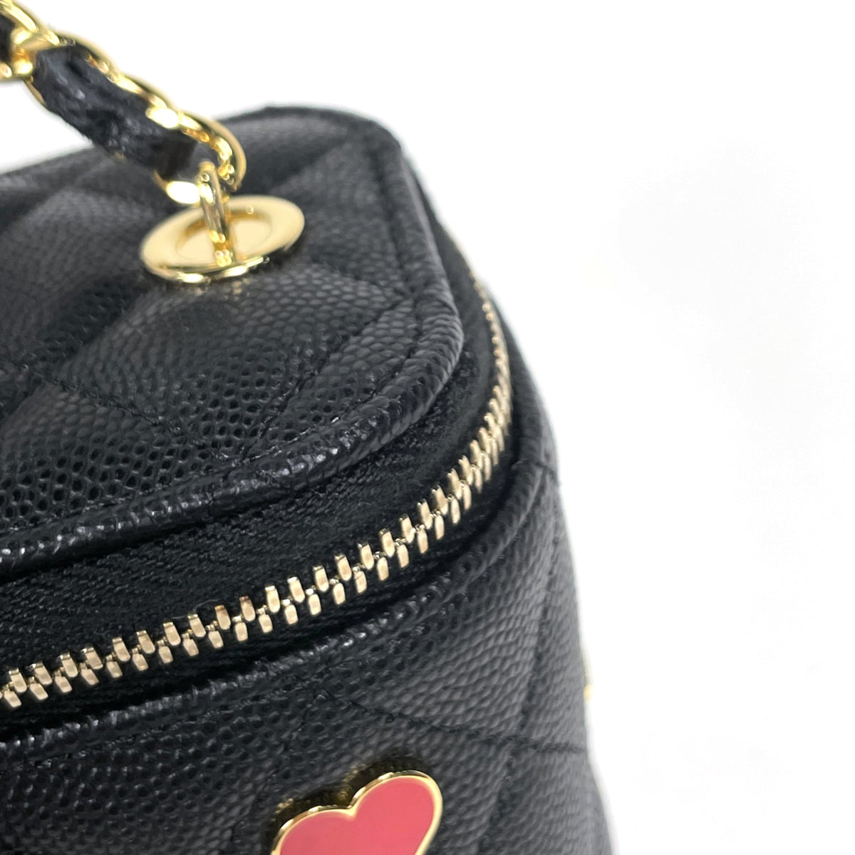 Chanel Matelasse Black Grained Calfskin Shoulder Bag Vanity Bag (Pre-Owned)