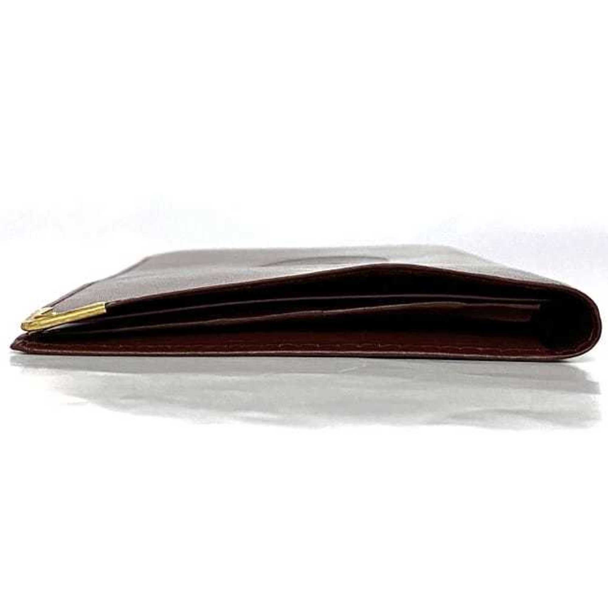 Cartier Must Bordeaux Leather Wallet (Bi-Fold) (Pre-Owned)