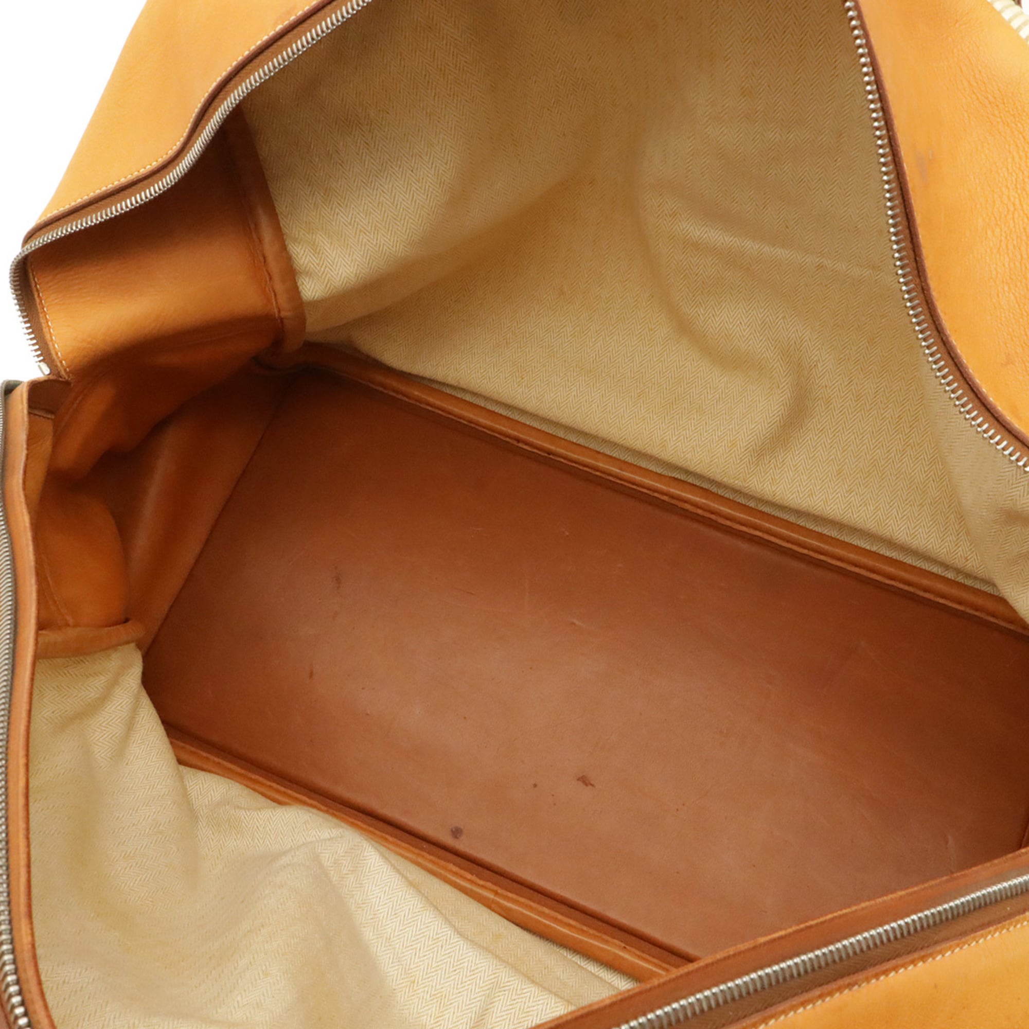 Hermes Light Brown Natural Crinoline Leather Boston Bag (Pre-Owned)