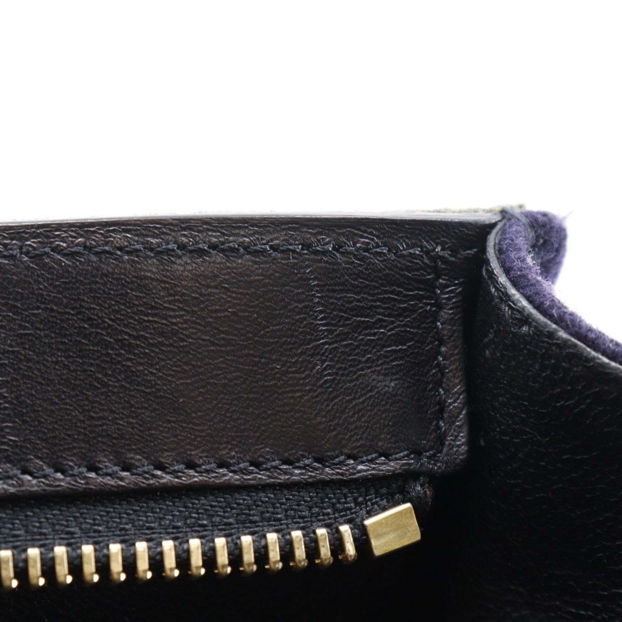 Celine Trapeze Black Gray Felt Leather Handbag (Pre-Owned)
