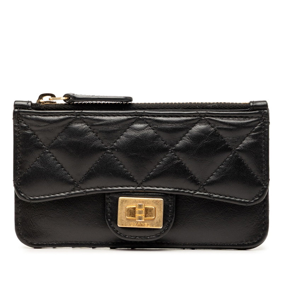 Chanel Black Leather Coin Purse/Coin Case (Pre-Owned)