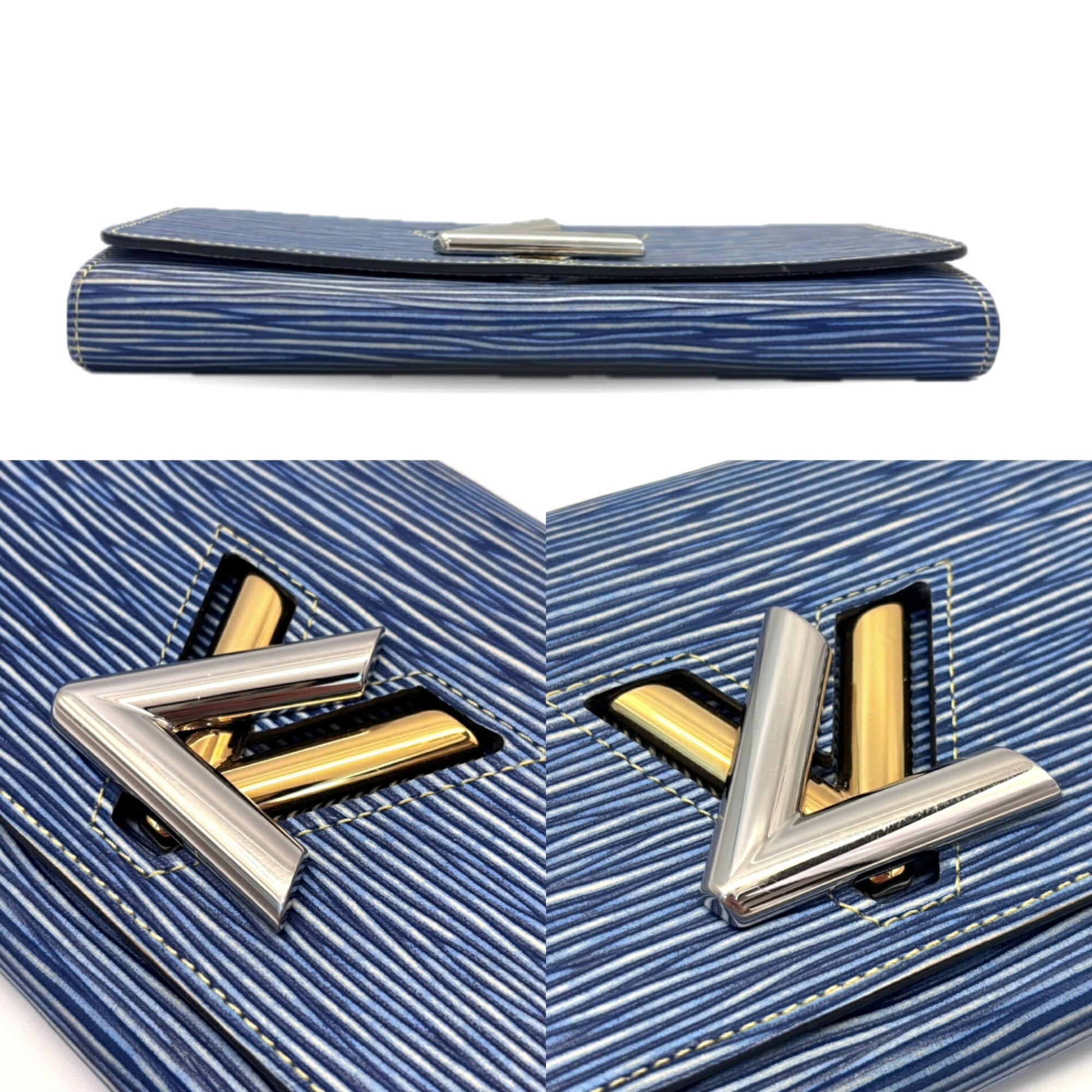 Louis Vuitton Epi Denim Blue Denim Epi Leather Long Wallet (Bi-Fold) (Pre-Owned)