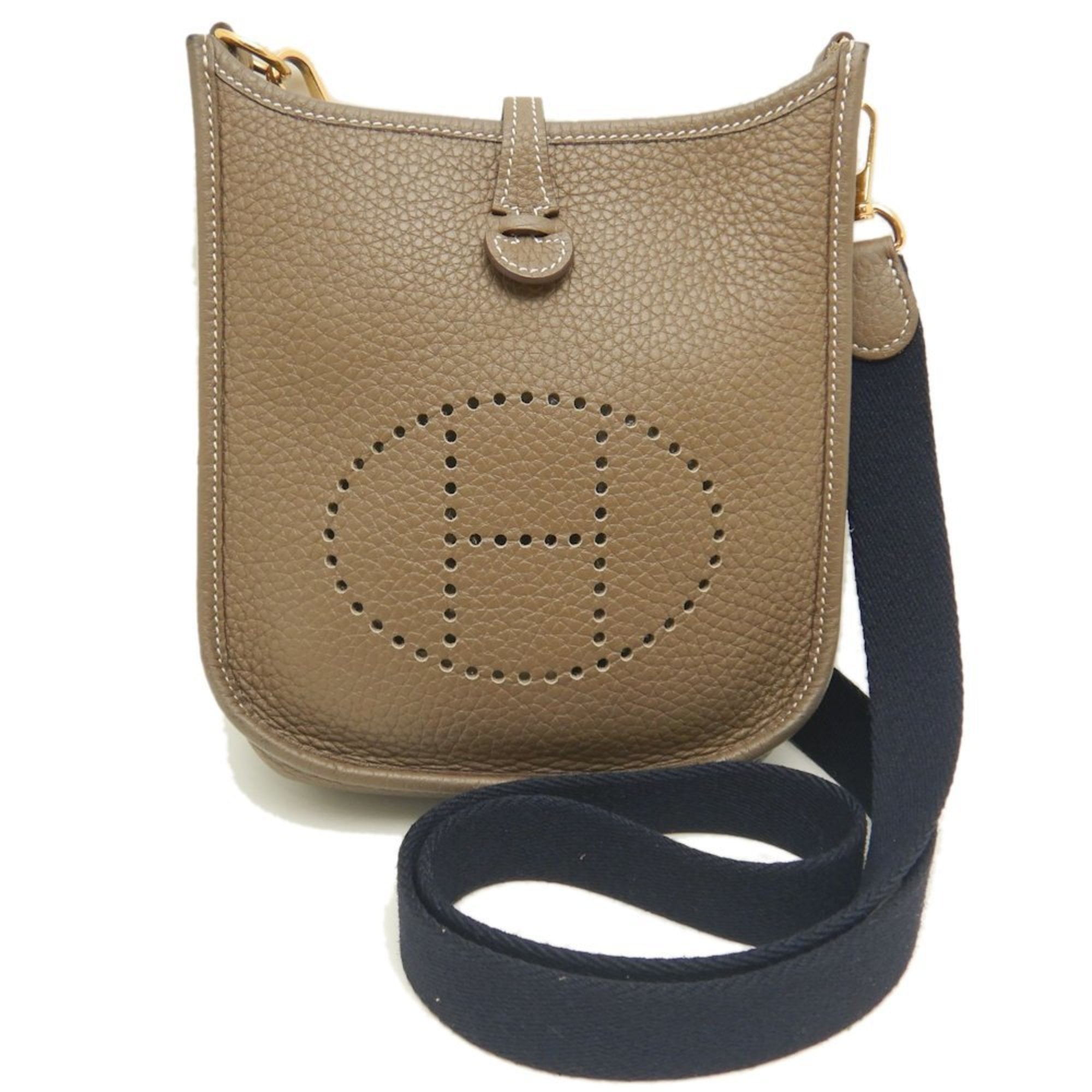 Hermes Etoupe Gray Togo Leather Shoulder Bag (Pre-Owned)