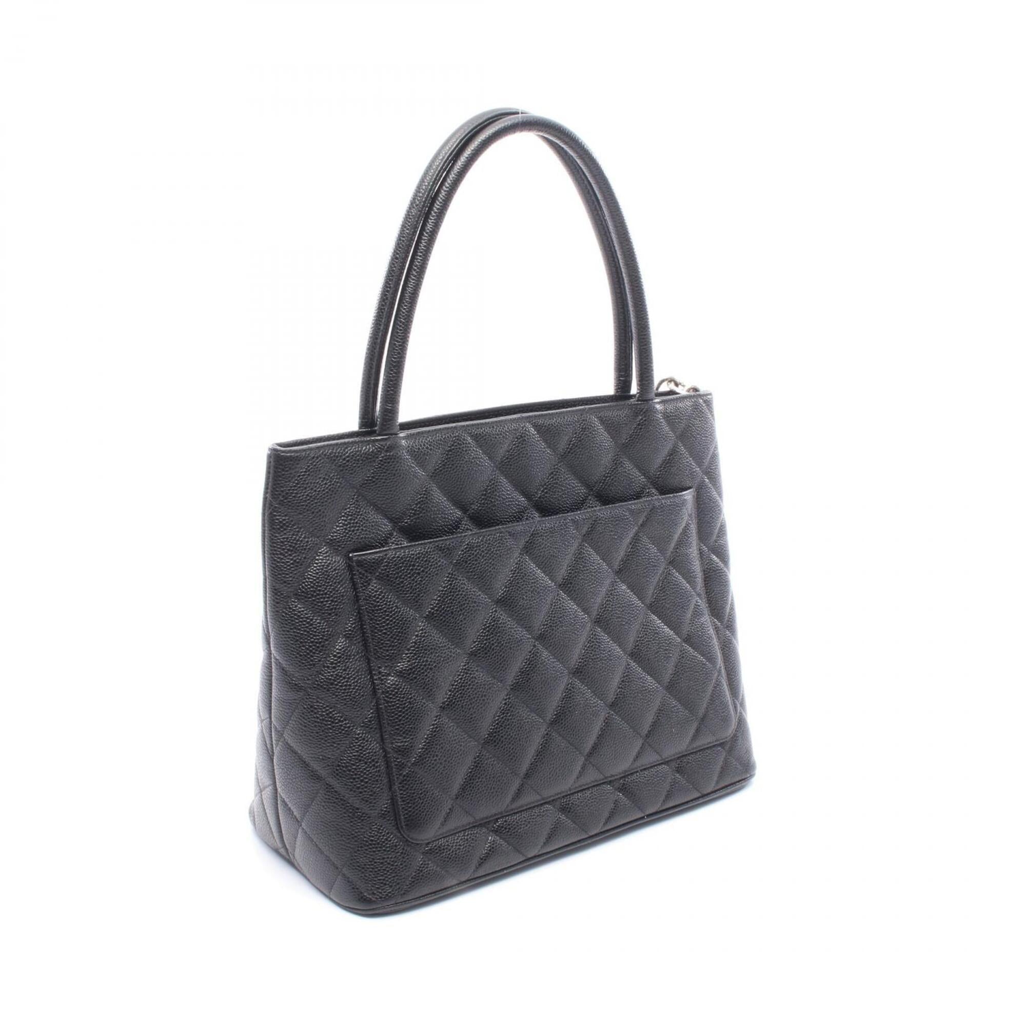 Chanel Black Grained Calfskin Handbag Tote Bag (Pre-Owned)