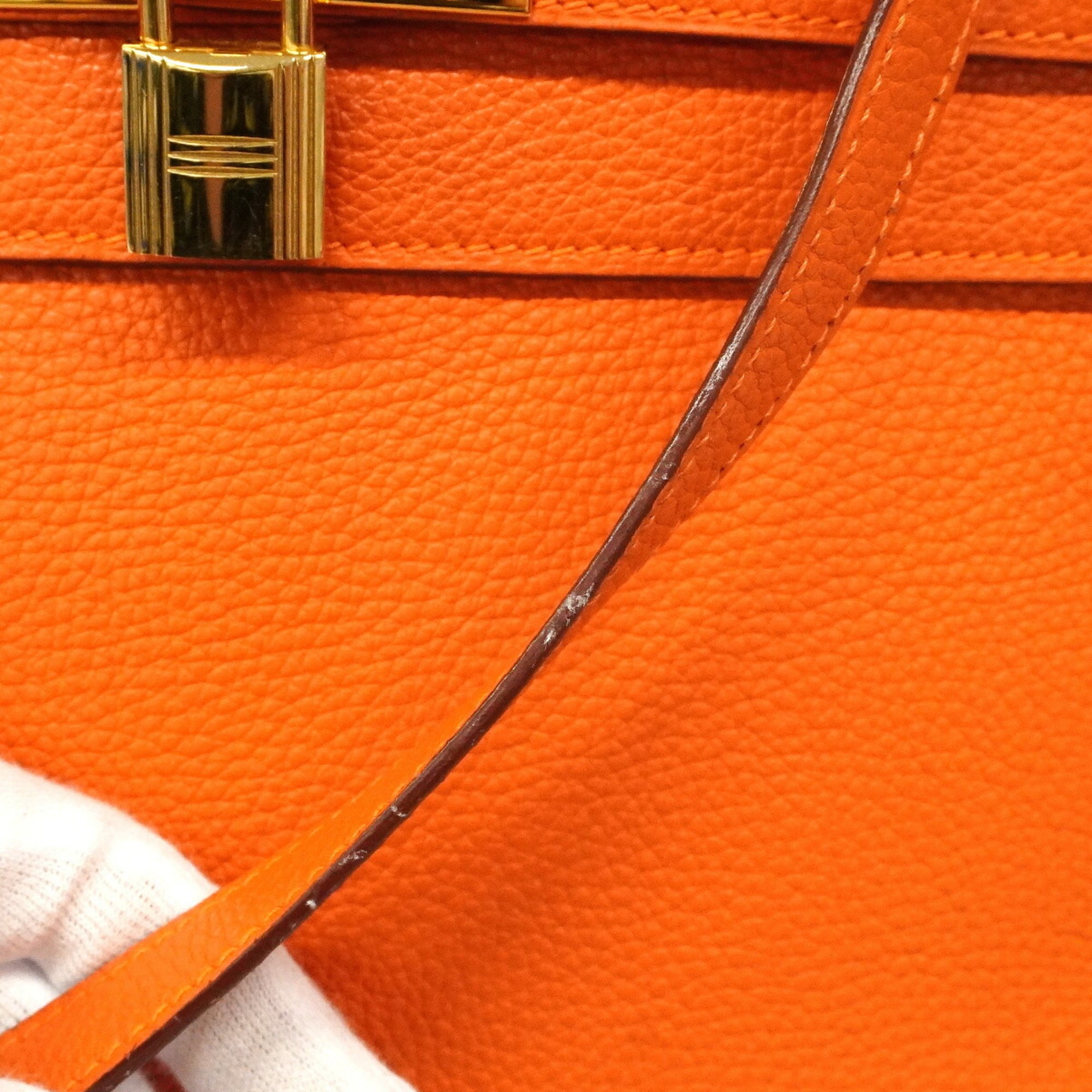 Hermes Orange Togo Leather Handbag (Pre-Owned)