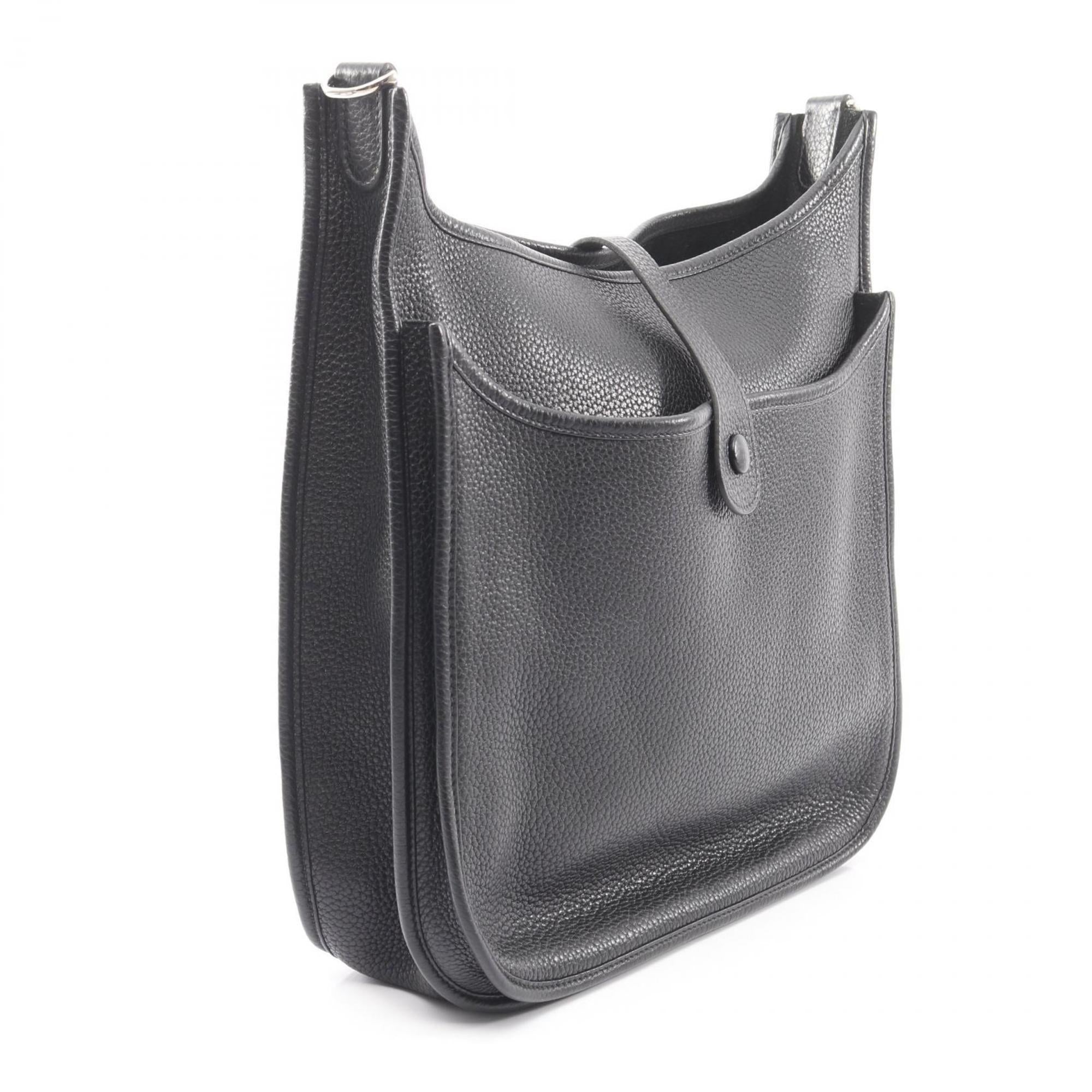 Hermes Black Taurillon Clemence Leather Leather Handbag Shoulder Bag (Pre-Owned)