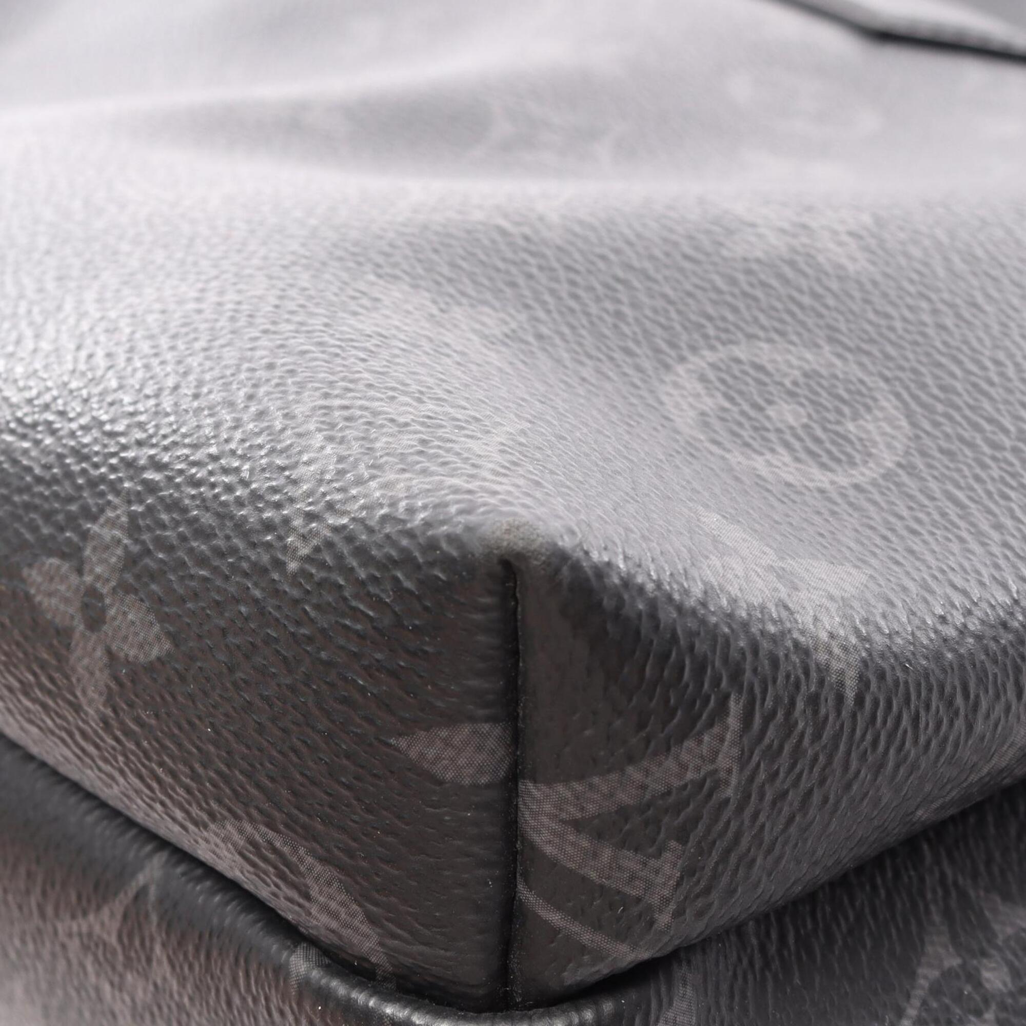Louis Vuitton Black Coated Canvas Leather Backpack Handbag (Pre-Owned)