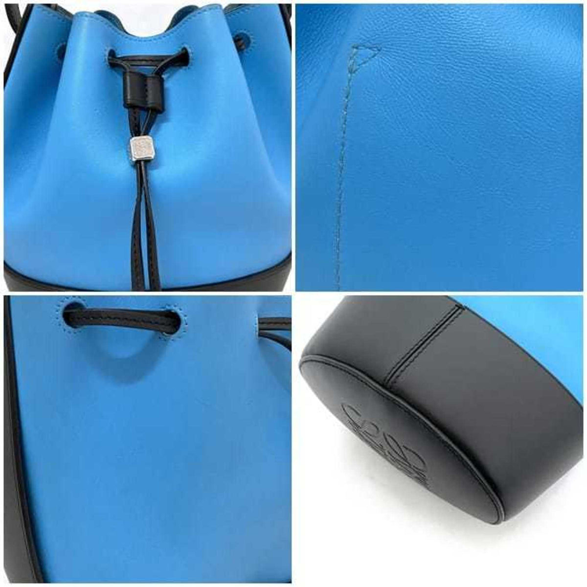 Loewe Black Light Blue Leather Shoulder Bag (Pre-Owned)