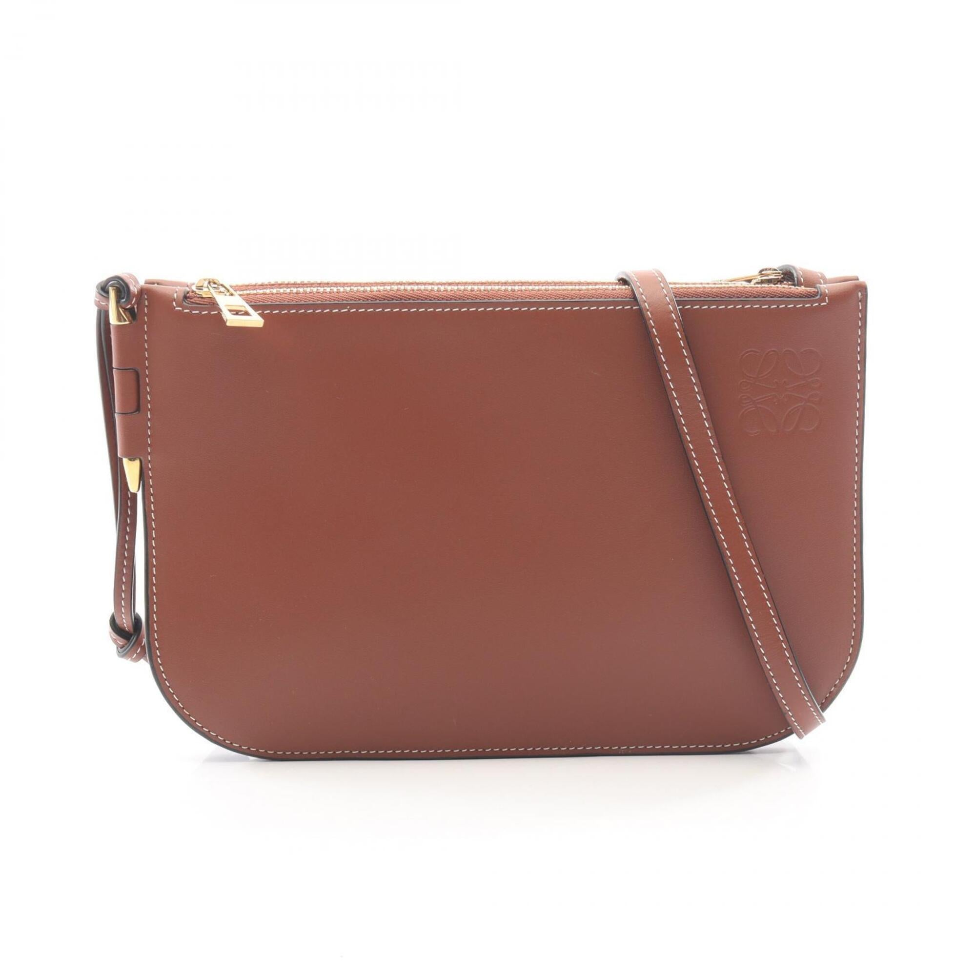 Loewe Brown Leather Handbag Pouch Shoulder Bag (Pre-Owned)