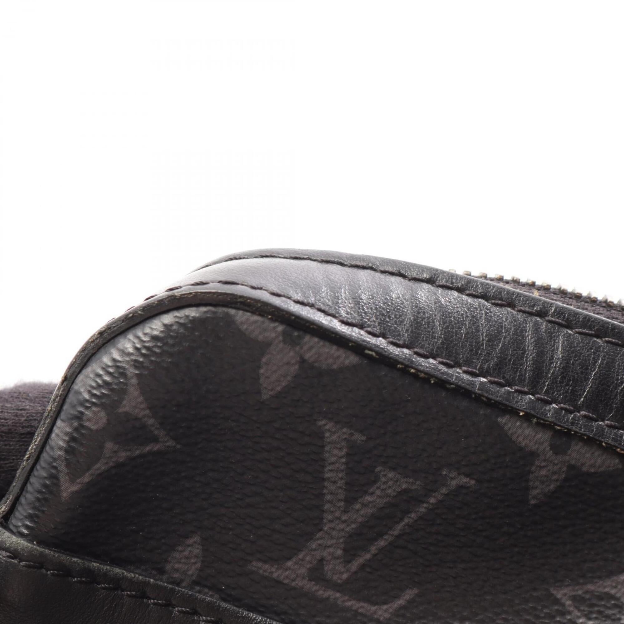 Louis Vuitton Black Gray Coated Canvas Leather Handbag Shoulder Bag (Pre-Owned)