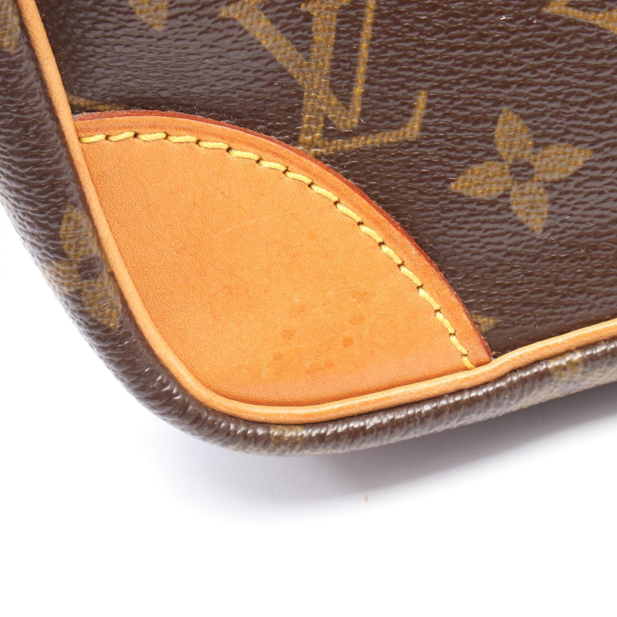 Louis Vuitton Brown Coated Canvas Leather Monogram Handbag Shoulder Bag (Pre-Owned)