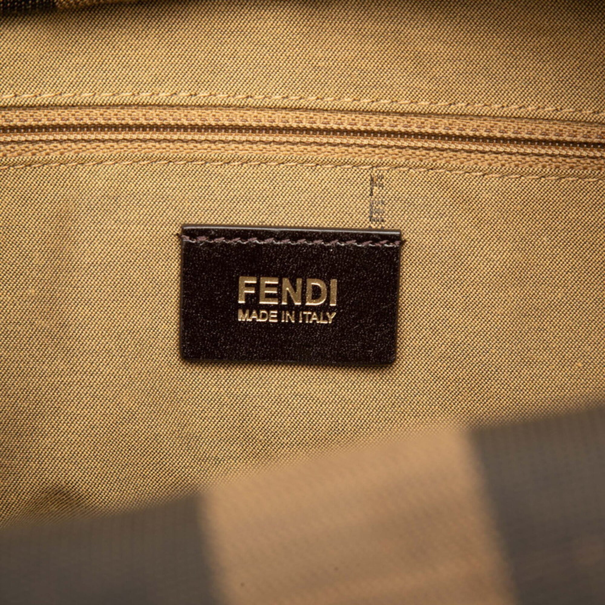 Fendi Zucchino Brown Raffia Leather Tote Bag (Pre-Owned)