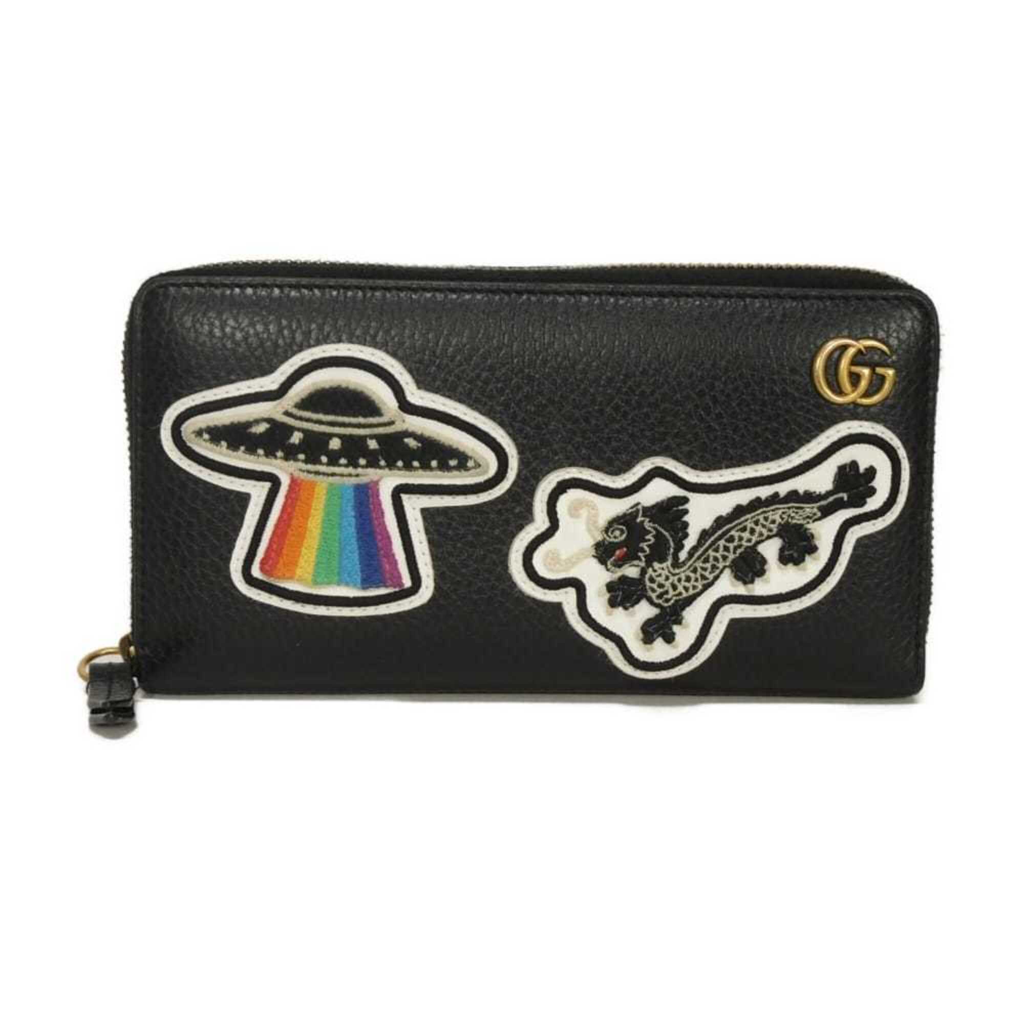 Gucci Black Leather Long Wallet (Bi-Fold) (Pre-Owned)