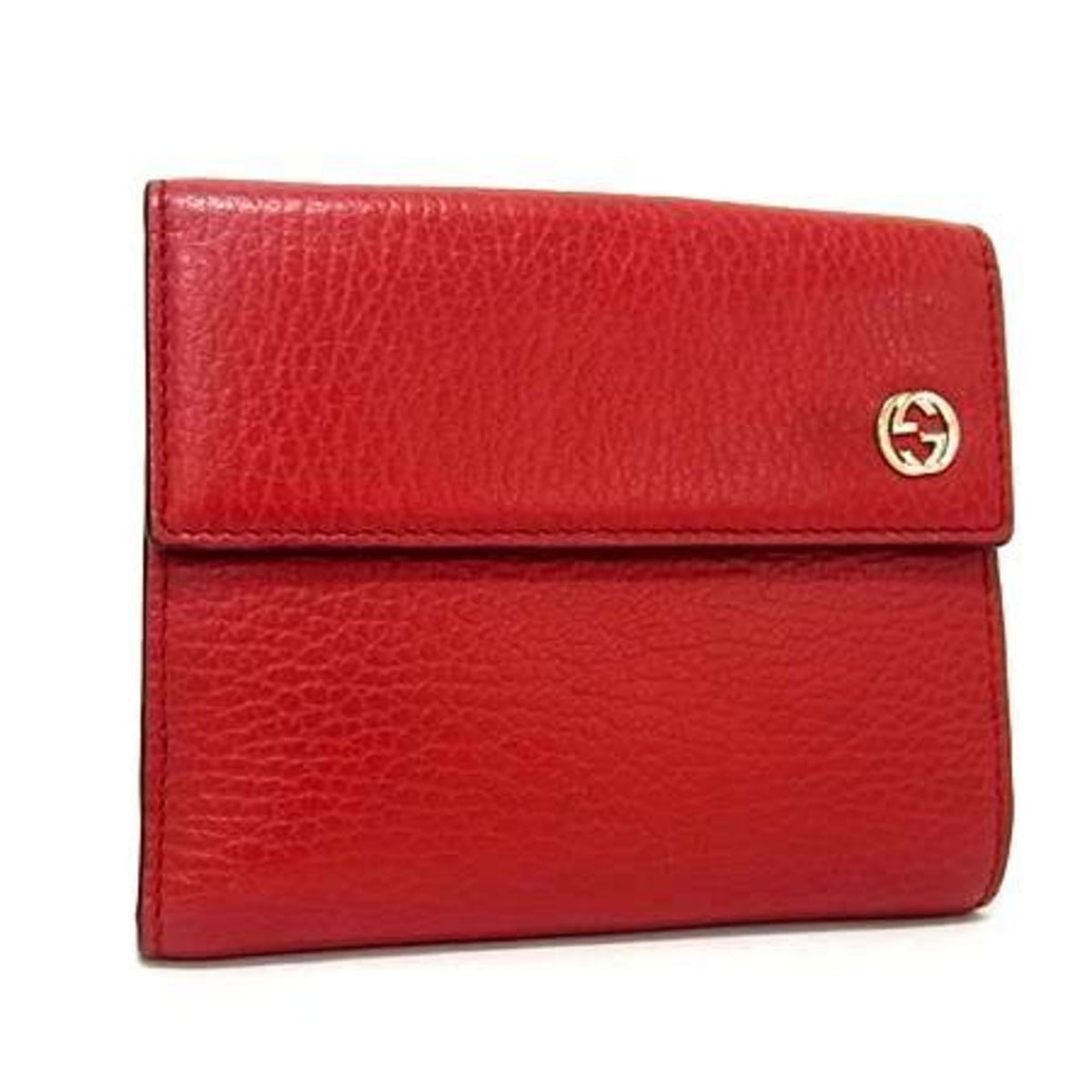 Gucci Red Color Leather Wallet (Bi-Fold) (Pre-Owned)