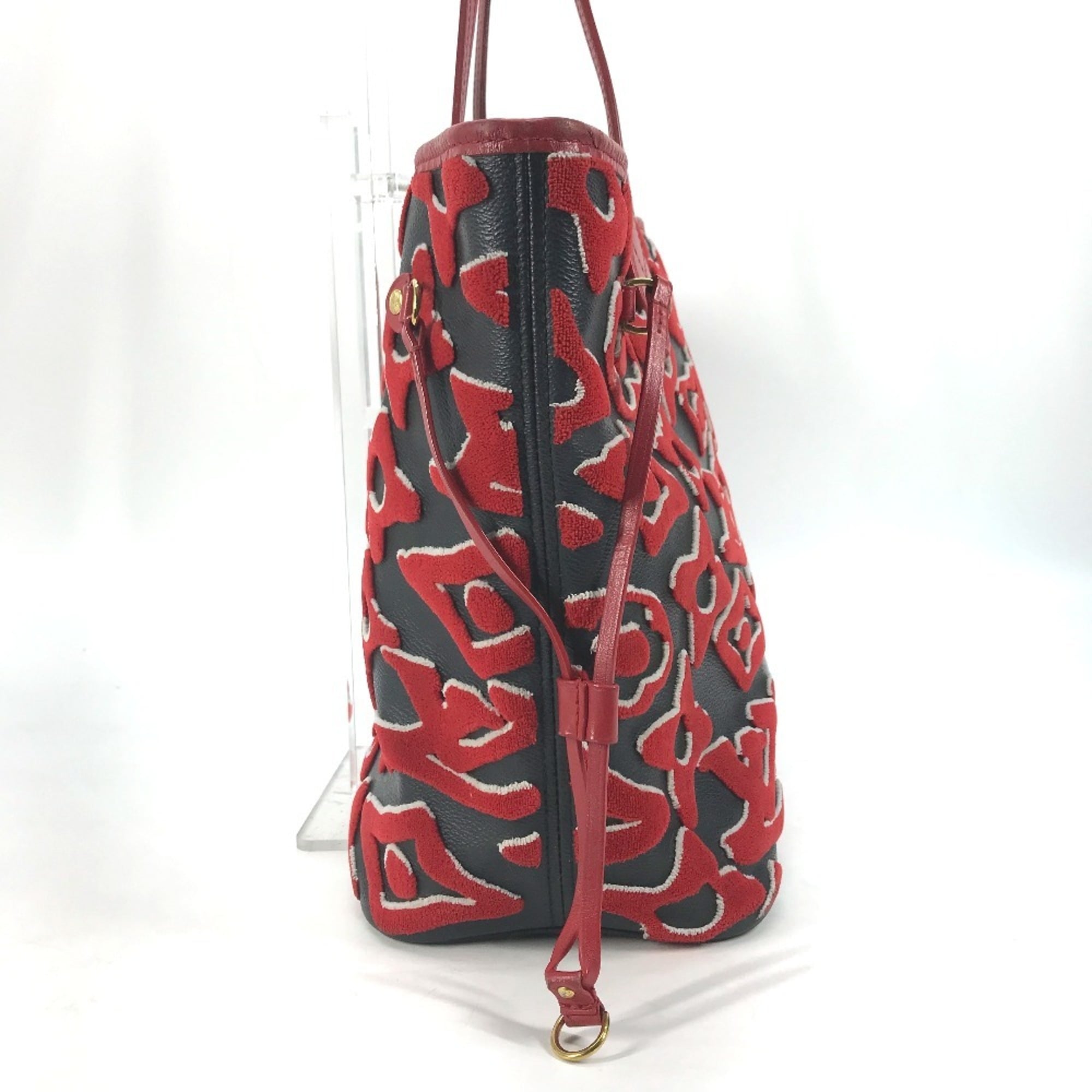 Louis Vuitton Black Red Color Monogram Canvas Pouch Shoulder Bag Tote Bag (Pre-Owned)
