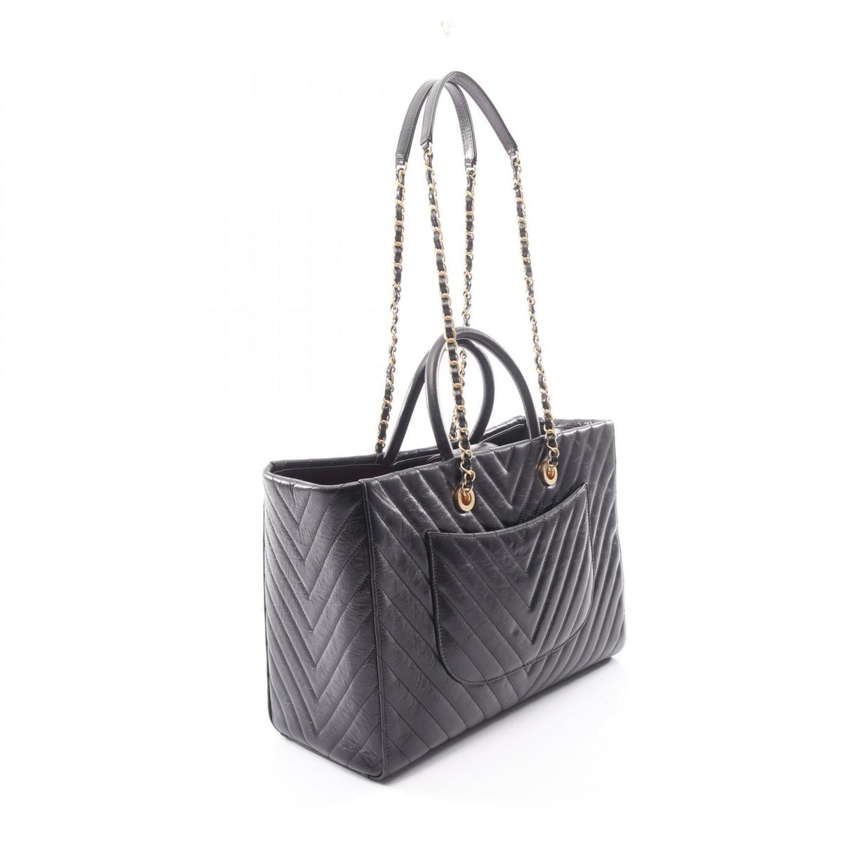Chanel Black Leather Handbag Tote Bag (Pre-Owned)